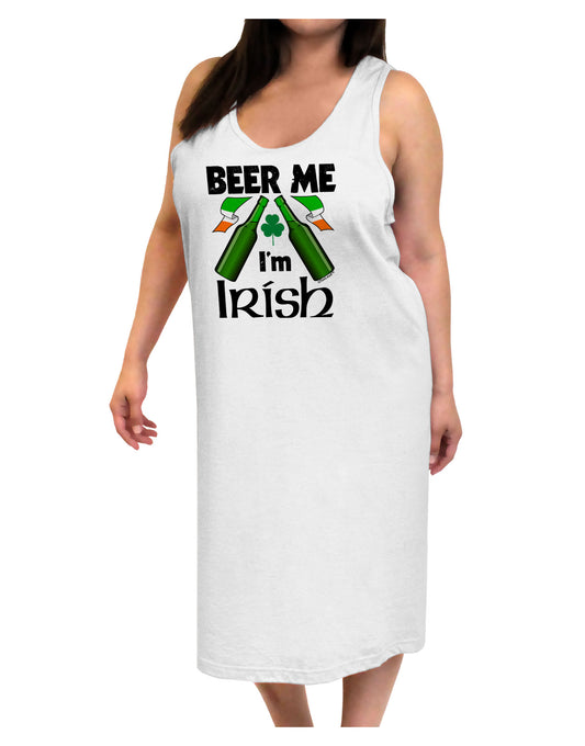 Beer Me I'm Irish Adult Tank Top Dress Night Shirt-Night Shirt-TooLoud-White-One-Size-Adult-Davson Sales