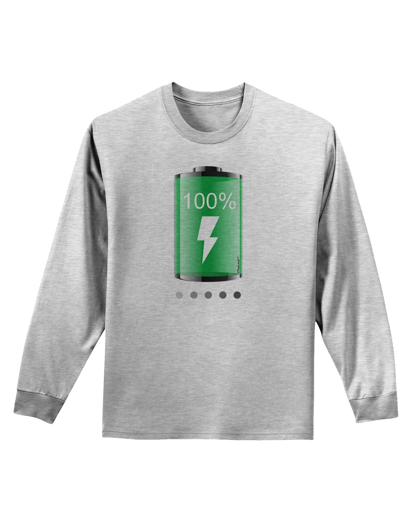 Full Energy 100 Percent Adult Long Sleeve Shirt-Long Sleeve Shirt-TooLoud-AshGray-Small-Davson Sales