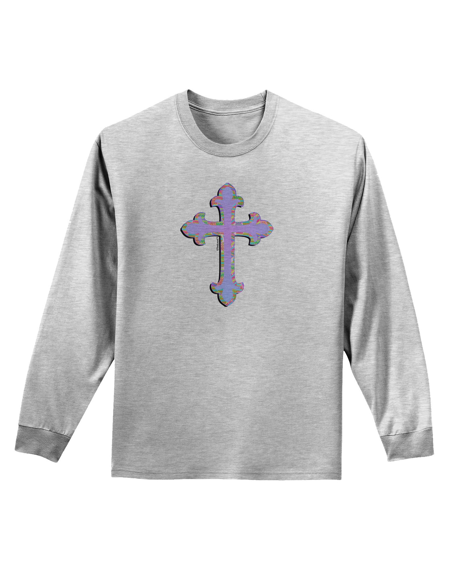 Easter Color Cross Adult Long Sleeve Shirt-Long Sleeve Shirt-TooLoud-AshGray-Small-Davson Sales