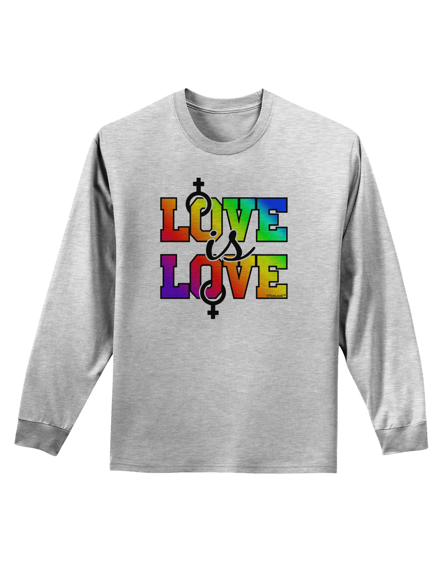 Love Is Love Lesbian Pride Adult Long Sleeve Shirt-Long Sleeve Shirt-TooLoud-AshGray-Small-Davson Sales