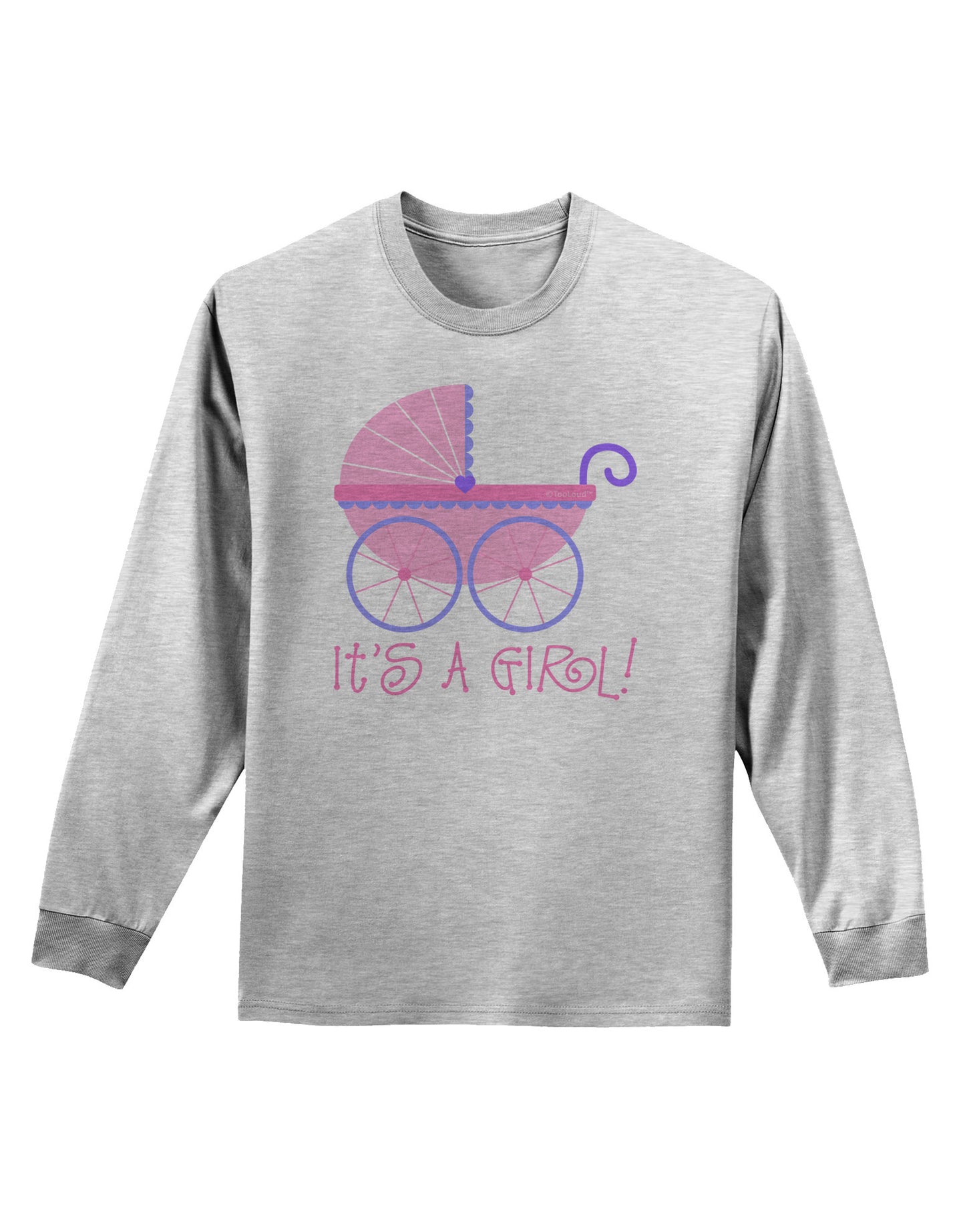 It's a Girl - Baby Carriage Adult Long Sleeve Shirt-Long Sleeve Shirt-TooLoud-AshGray-Small-Davson Sales