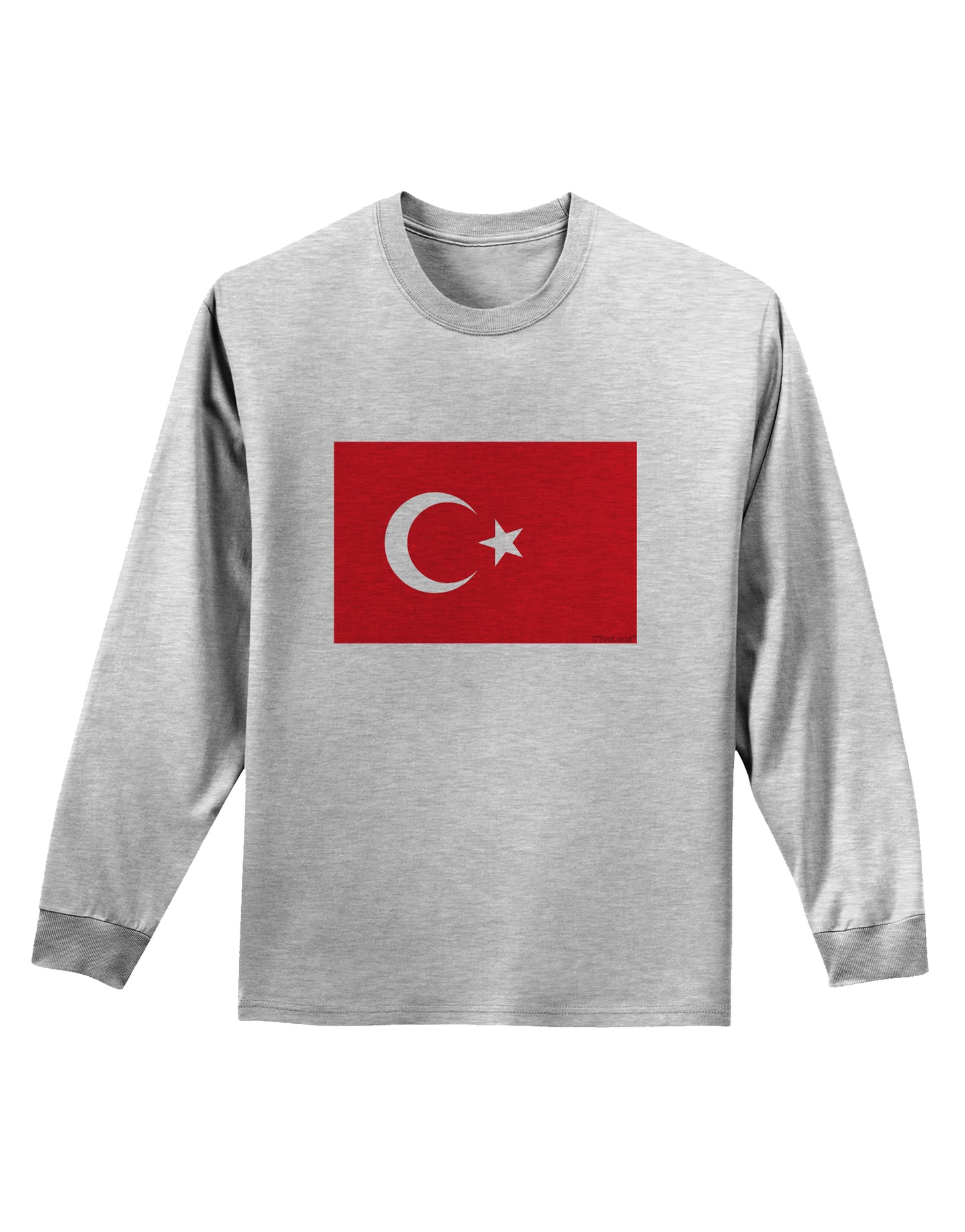 Turkey Flag Adult Long Sleeve Shirt by TooLoud-Long Sleeve Shirt-TooLoud-AshGray-Small-Davson Sales