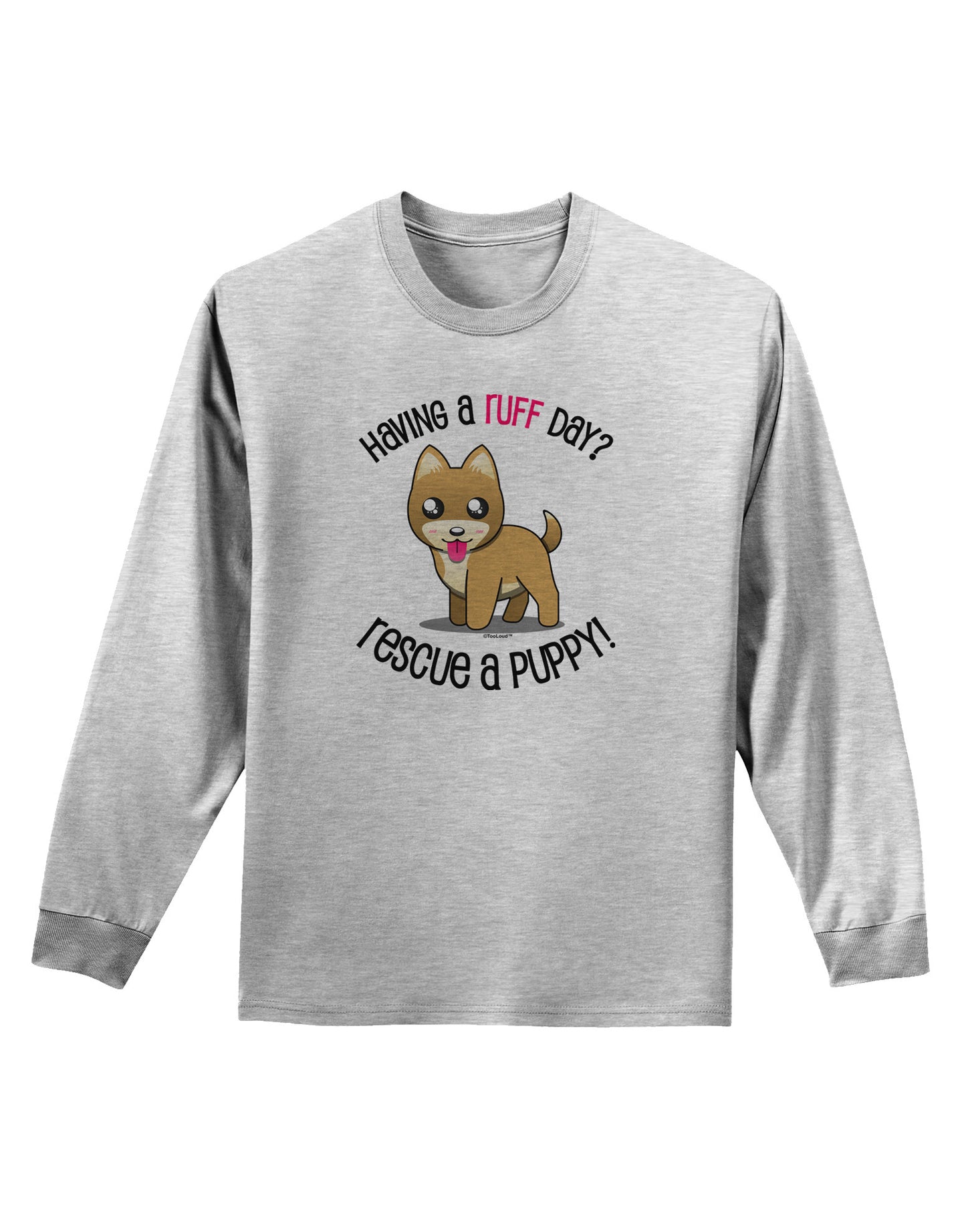 Rescue A Puppy Adult Long Sleeve Shirt-Long Sleeve Shirt-TooLoud-AshGray-Small-Davson Sales
