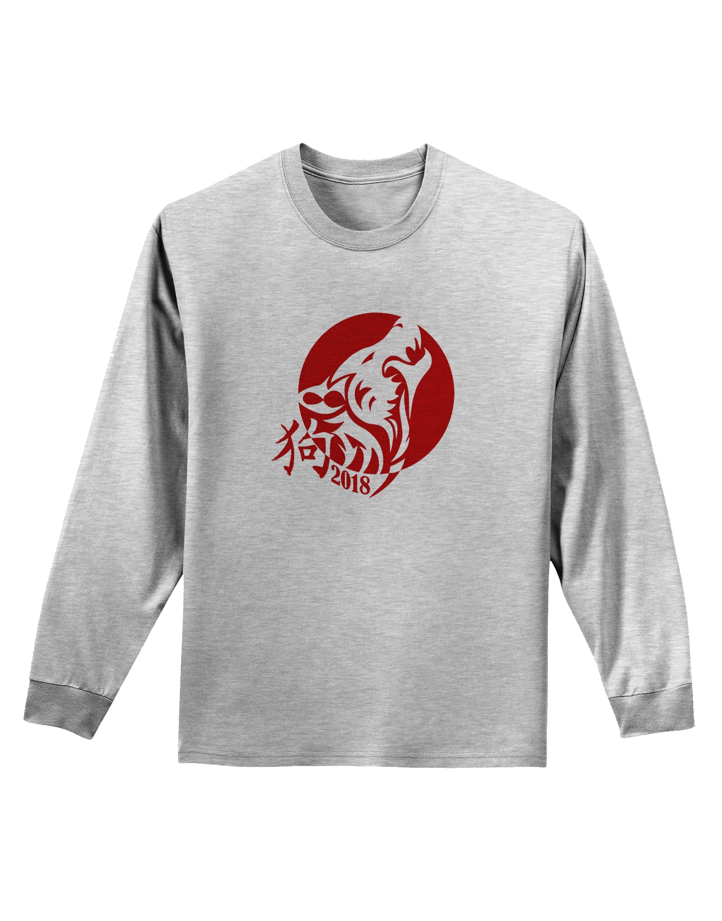 Chinese New Year 2018 Dog Adult Long Sleeve Shirt by TooLoud-TooLoud-AshGray-Small-Davson Sales