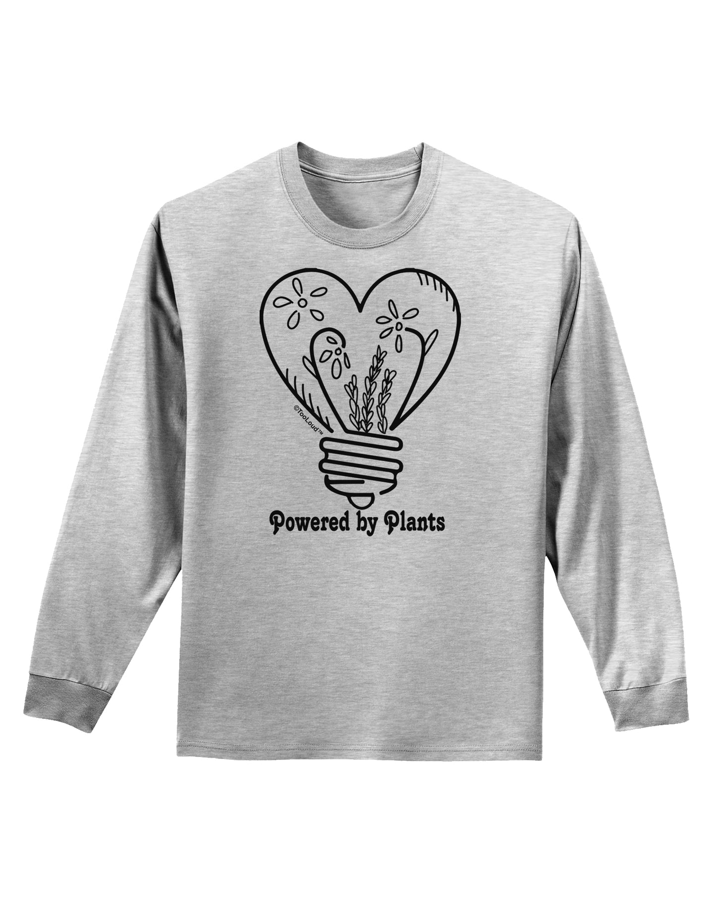 Powered by Plants Adult Long Sleeve Shirt-Long Sleeve Shirt-TooLoud-AshGray-Small-Davson Sales