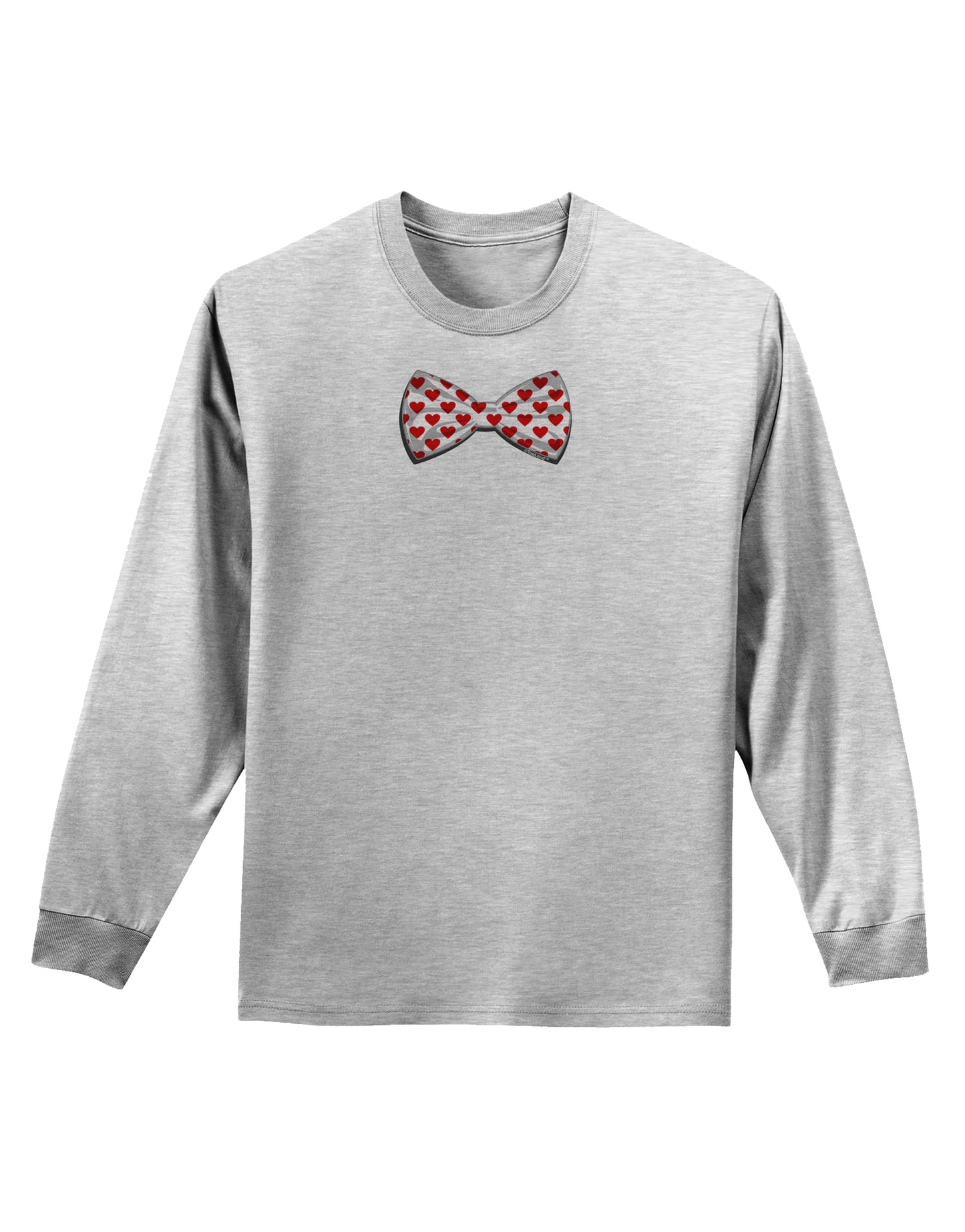Bow Tie Hearts Adult Long Sleeve Shirt-Long Sleeve Shirt-TooLoud-AshGray-Small-Davson Sales