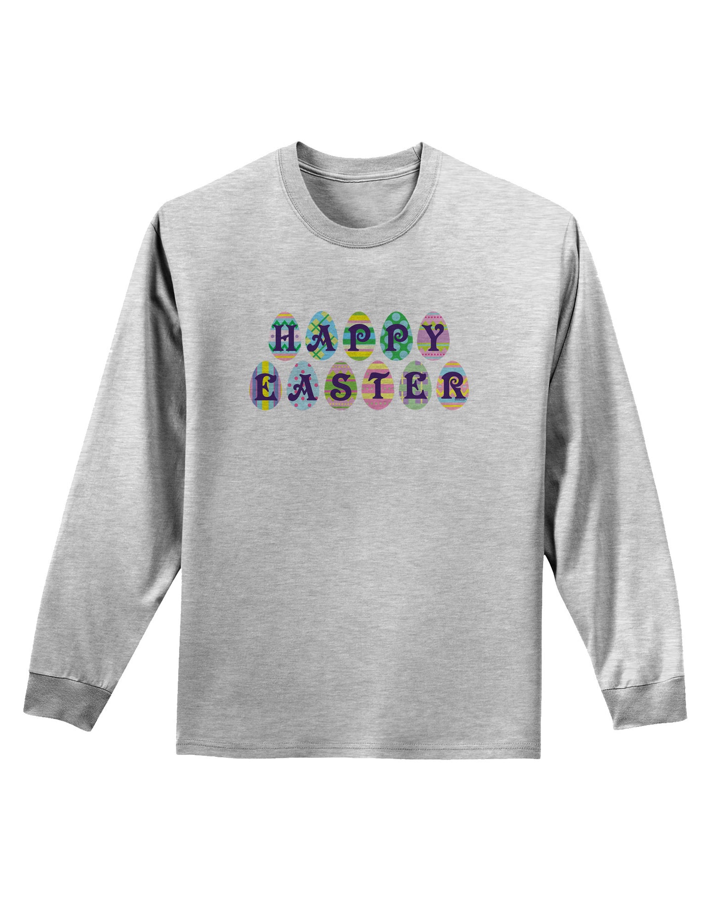 Easter Eggs Happy Easter Adult Long Sleeve Shirt-Long Sleeve Shirt-TooLoud-AshGray-Small-Davson Sales