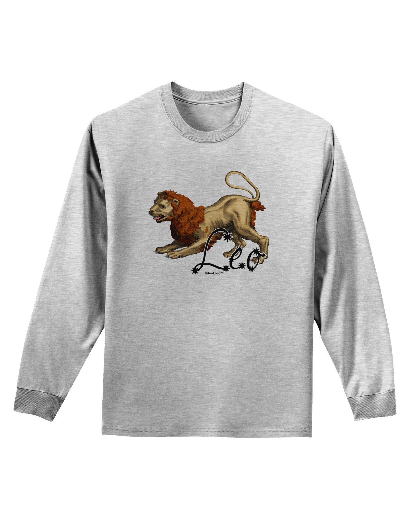 Leo Color Illustration Adult Long Sleeve Shirt-Long Sleeve Shirt-TooLoud-AshGray-Small-Davson Sales