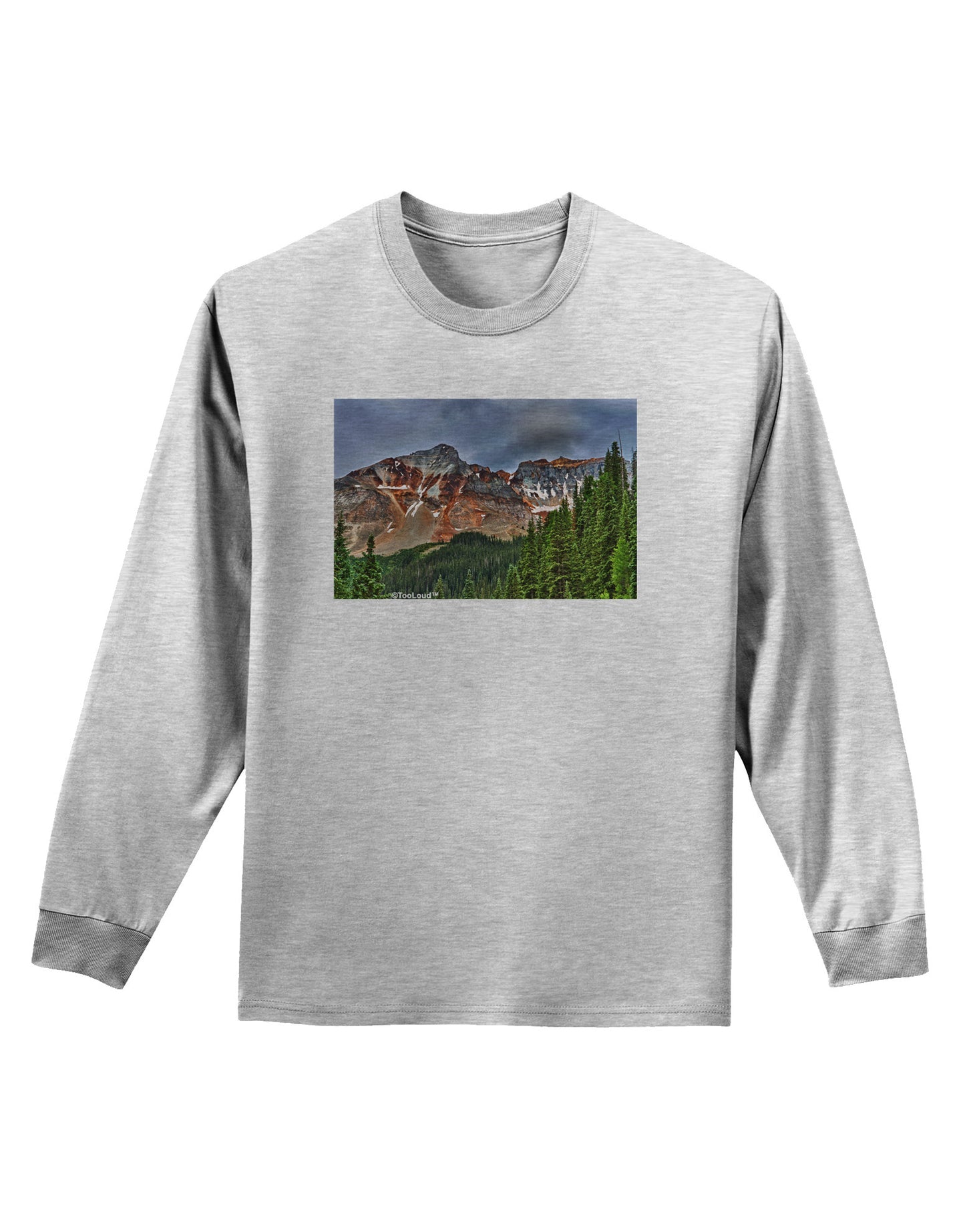 Colorado Mountains Forrest Adult Long Sleeve Shirt-Long Sleeve Shirt-TooLoud-AshGray-Small-Davson Sales