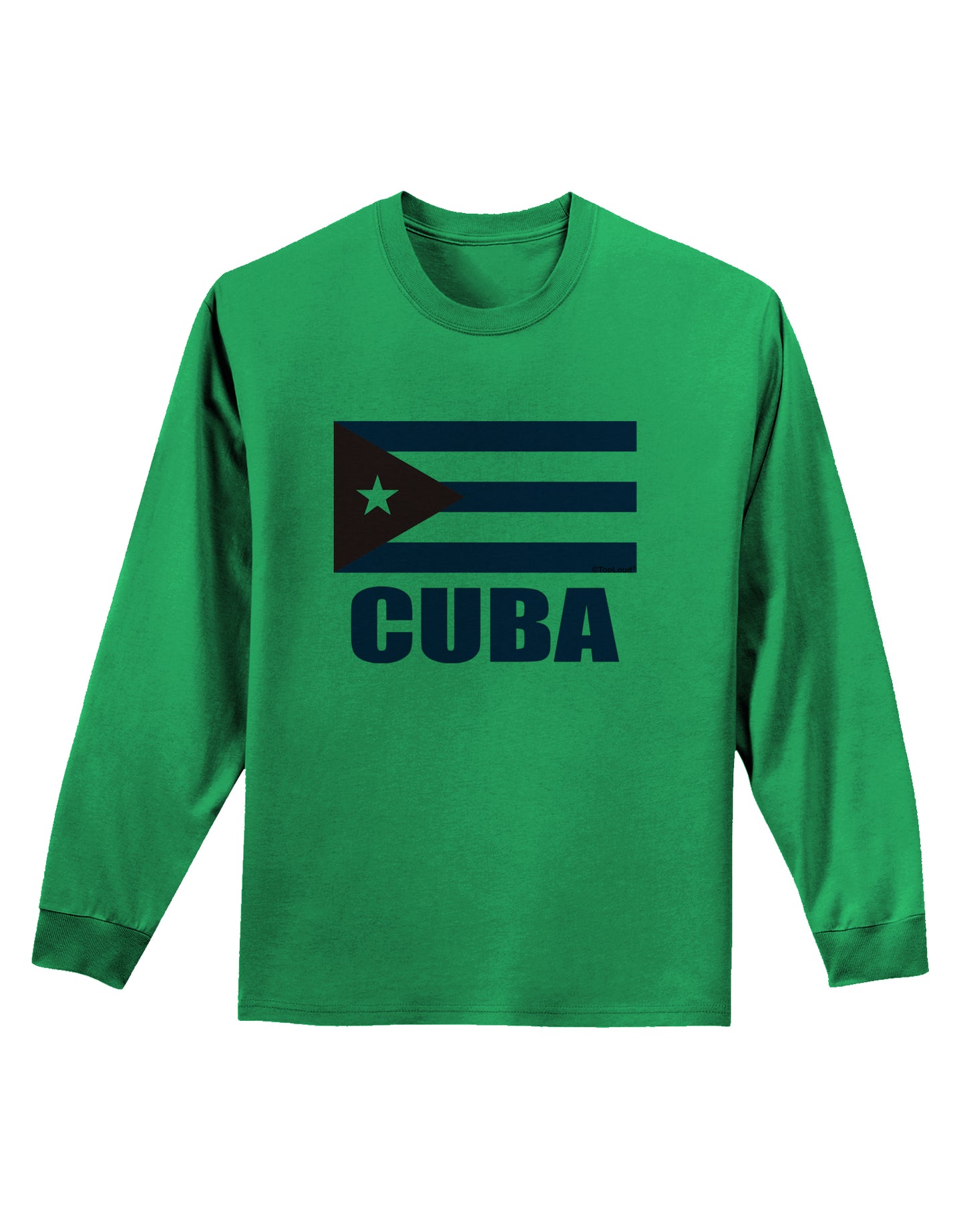 Cuba Flag Cuban Pride Adult Long Sleeve Shirt by TooLoud-Long Sleeve Shirt-TooLoud-Kelly-Green-Small-Davson Sales