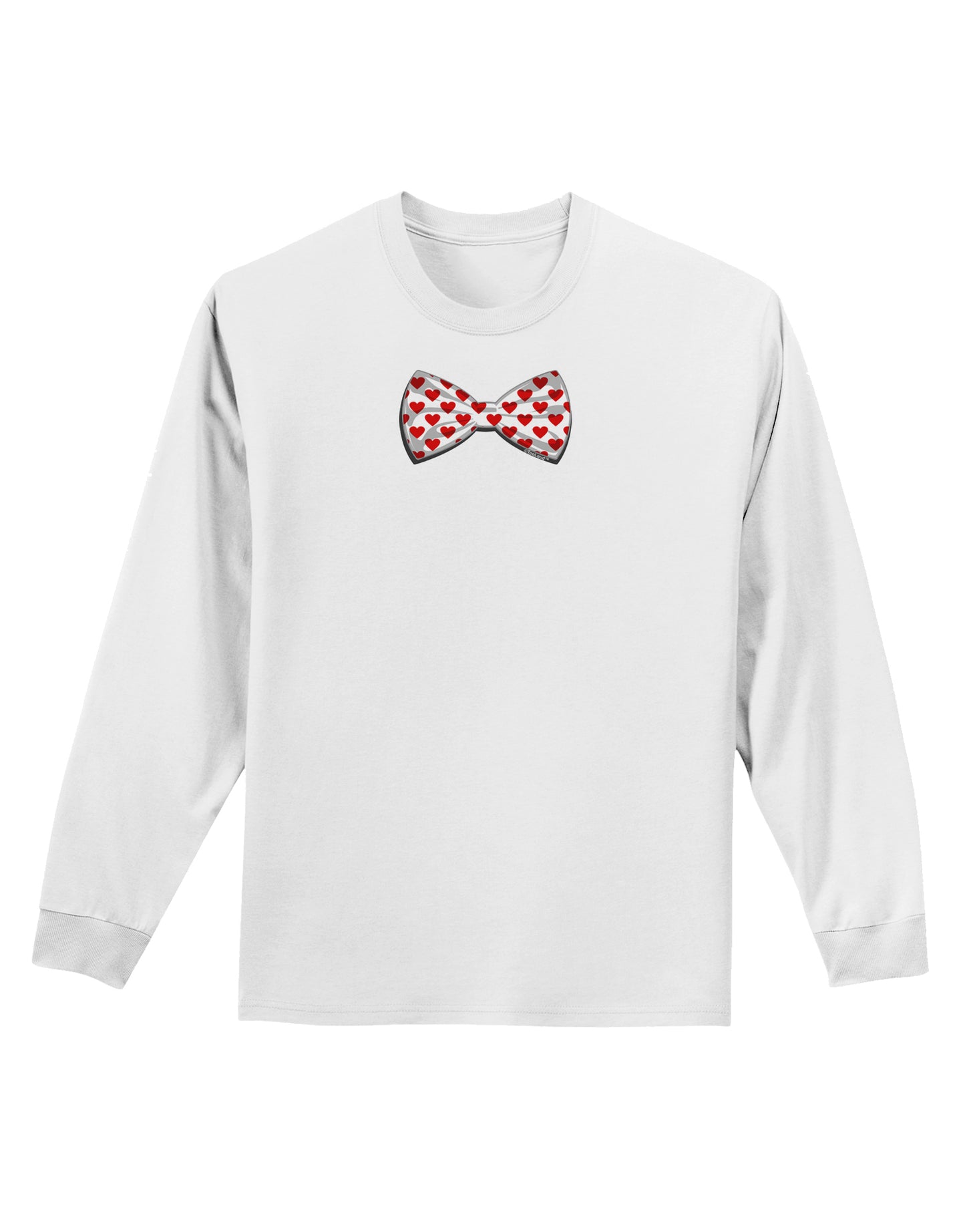 Bow Tie Hearts Adult Long Sleeve Shirt-Long Sleeve Shirt-TooLoud-White-Small-Davson Sales