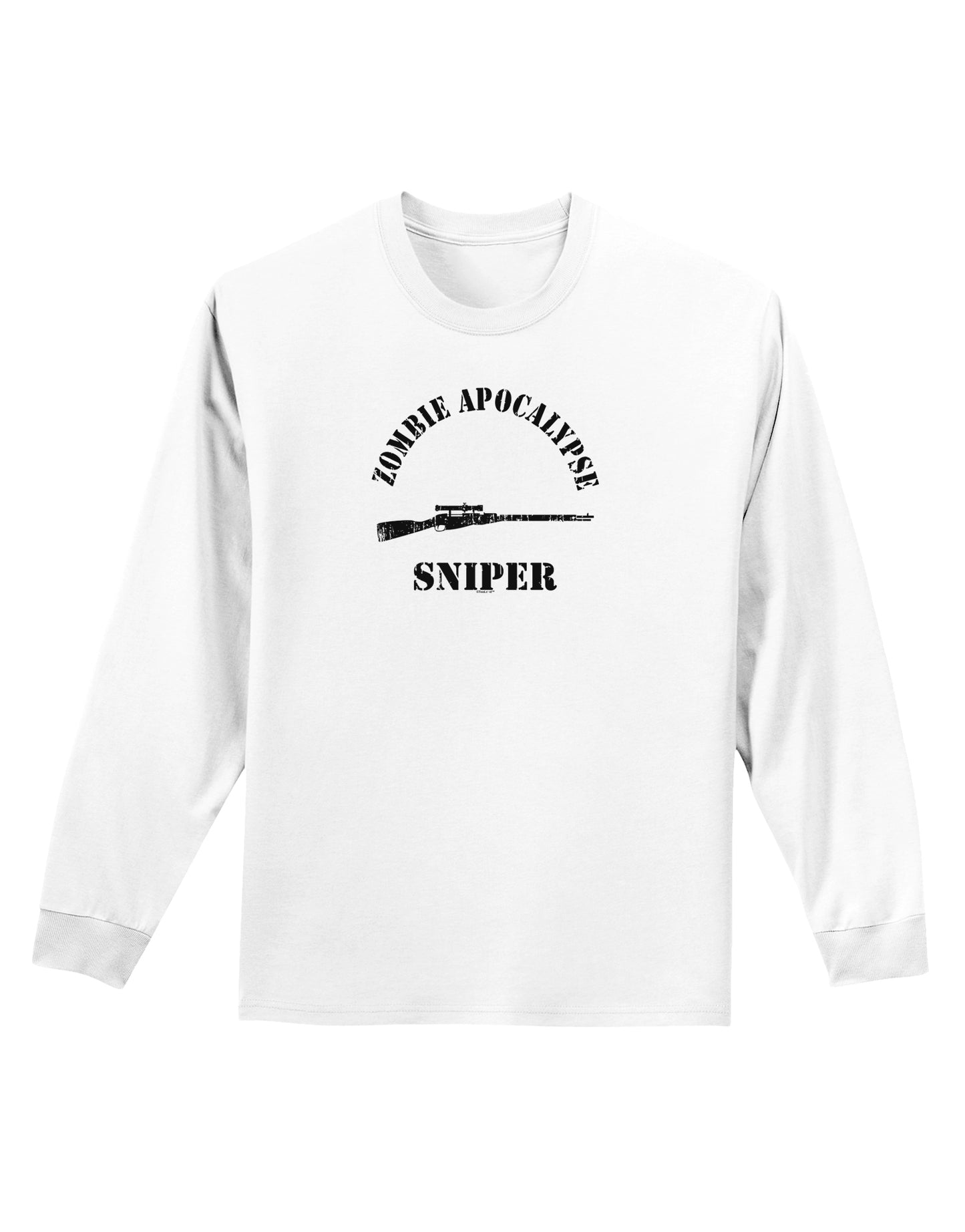 Zombie Apocalypse Group Role Sniper Adult Long Sleeve Shirt-Long Sleeve Shirt-TooLoud-White-Small-Davson Sales