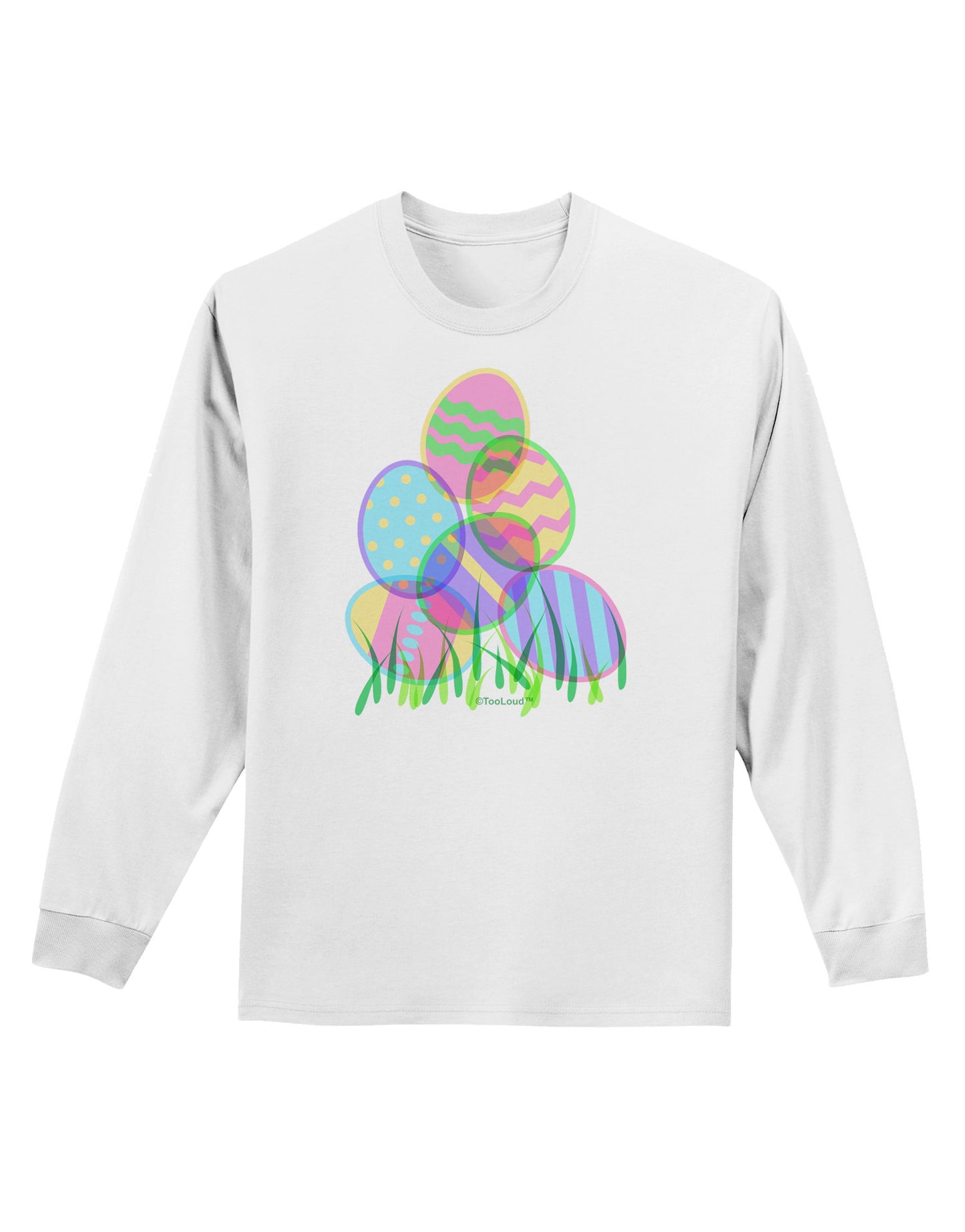 Gel Look Easter Eggs Adult Long Sleeve Shirt-Long Sleeve Shirt-TooLoud-White-Small-Davson Sales