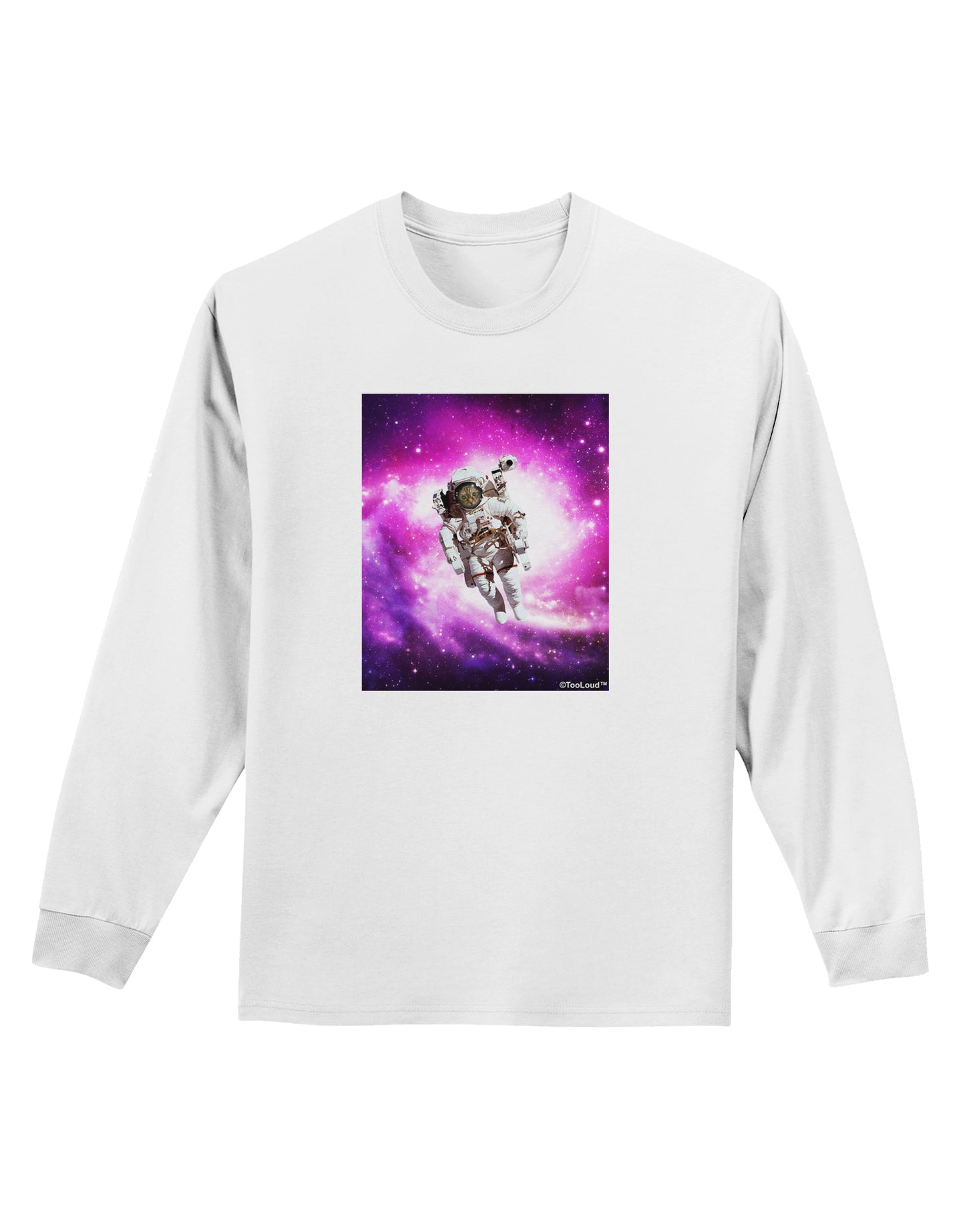 Astronaut Cat Adult Long Sleeve Shirt-Long Sleeve Shirt-TooLoud-White-Small-Davson Sales