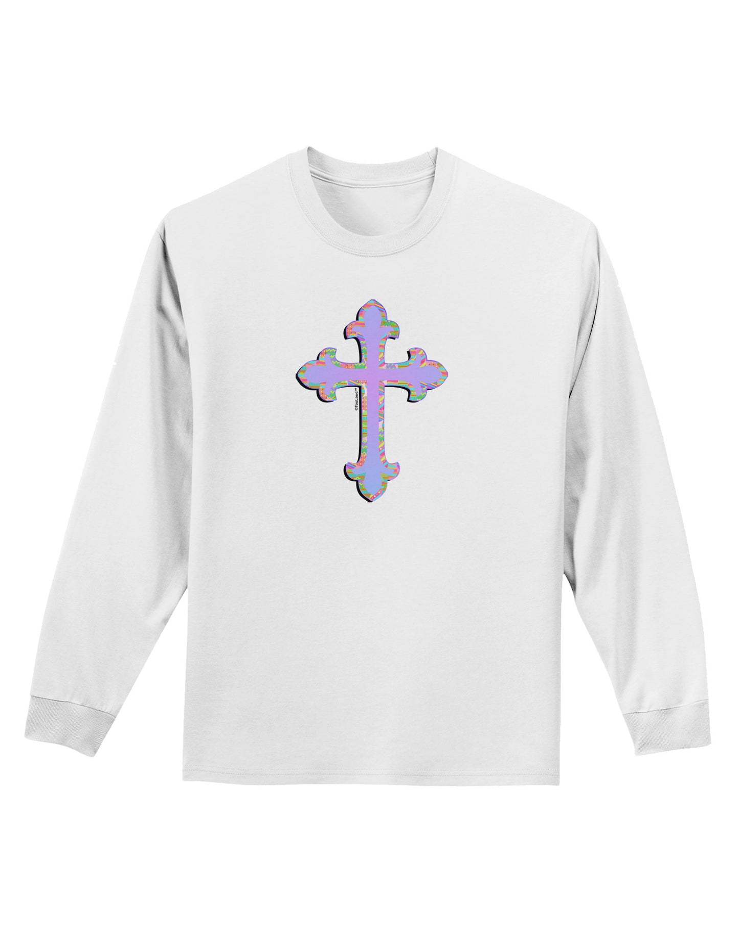 Easter Color Cross Adult Long Sleeve Shirt-Long Sleeve Shirt-TooLoud-White-Small-Davson Sales
