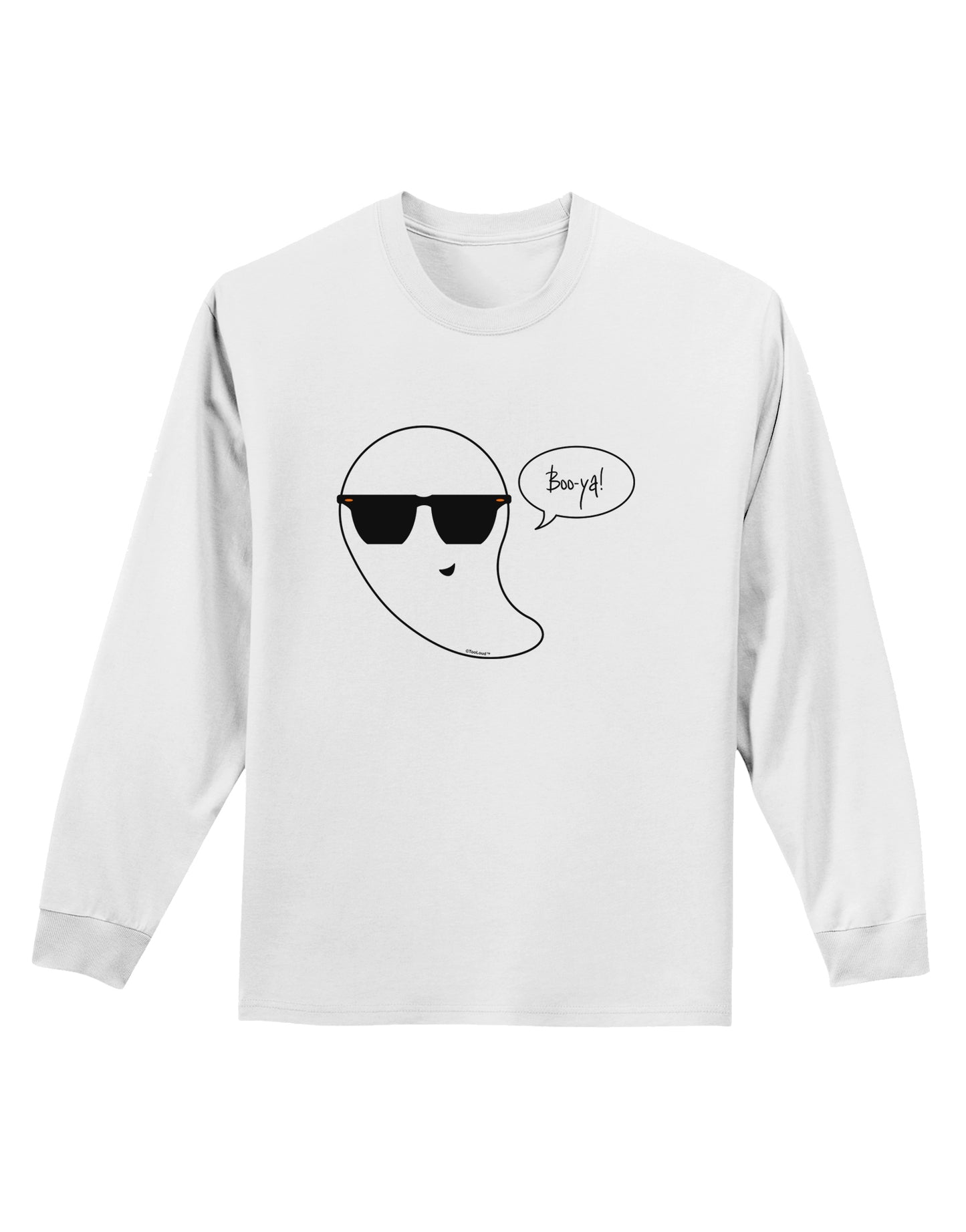 Boo Ya Cool Ghost Halloween Adult Long Sleeve Shirt-Long Sleeve Shirt-TooLoud-White-Small-Davson Sales