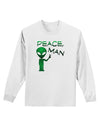 Peace Man Alien Adult Long Sleeve Shirt-Long Sleeve Shirt-TooLoud-White-Small-Davson Sales