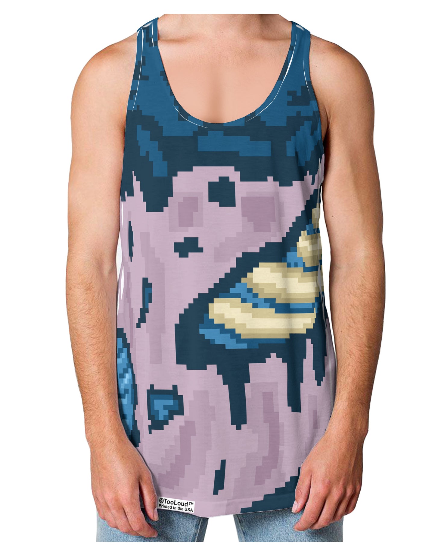 Pixel Zombie Costume Blue Loose Tank Top Dual Sided All Over Print-Loose Tank Top-TooLoud-White-Small-Davson Sales