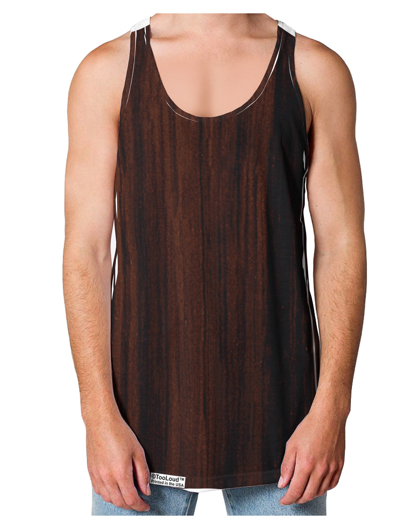 Dark Wood Look Loose Tank Top Dual Sided All Over Print by-Loose Tank Top-TooLoud-White-Small-Davson Sales