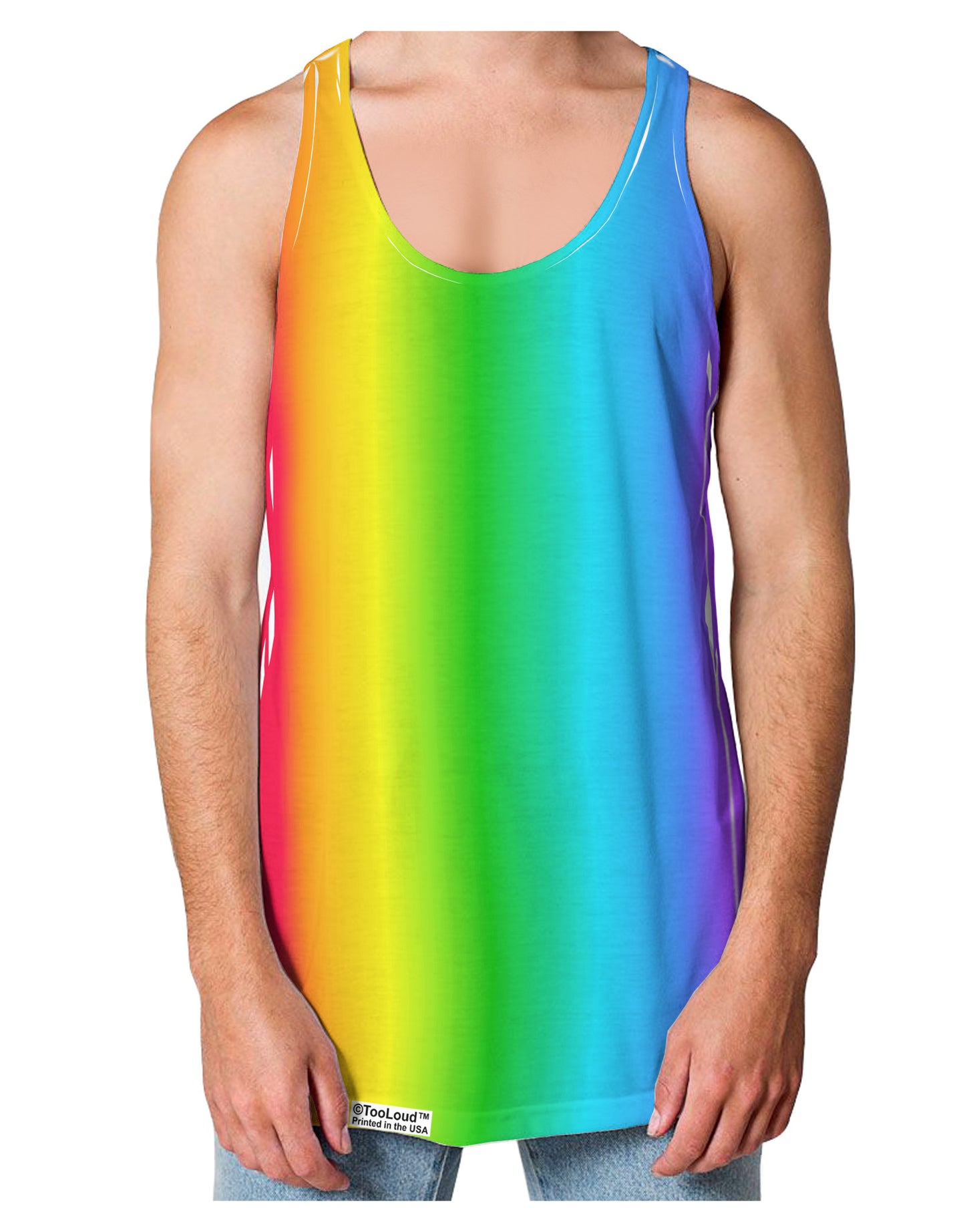 Vertical Rainbow Gradient Loose Tank Top Dual Sided All Over Print by-Loose Tank Top-TooLoud-White-Small-Davson Sales