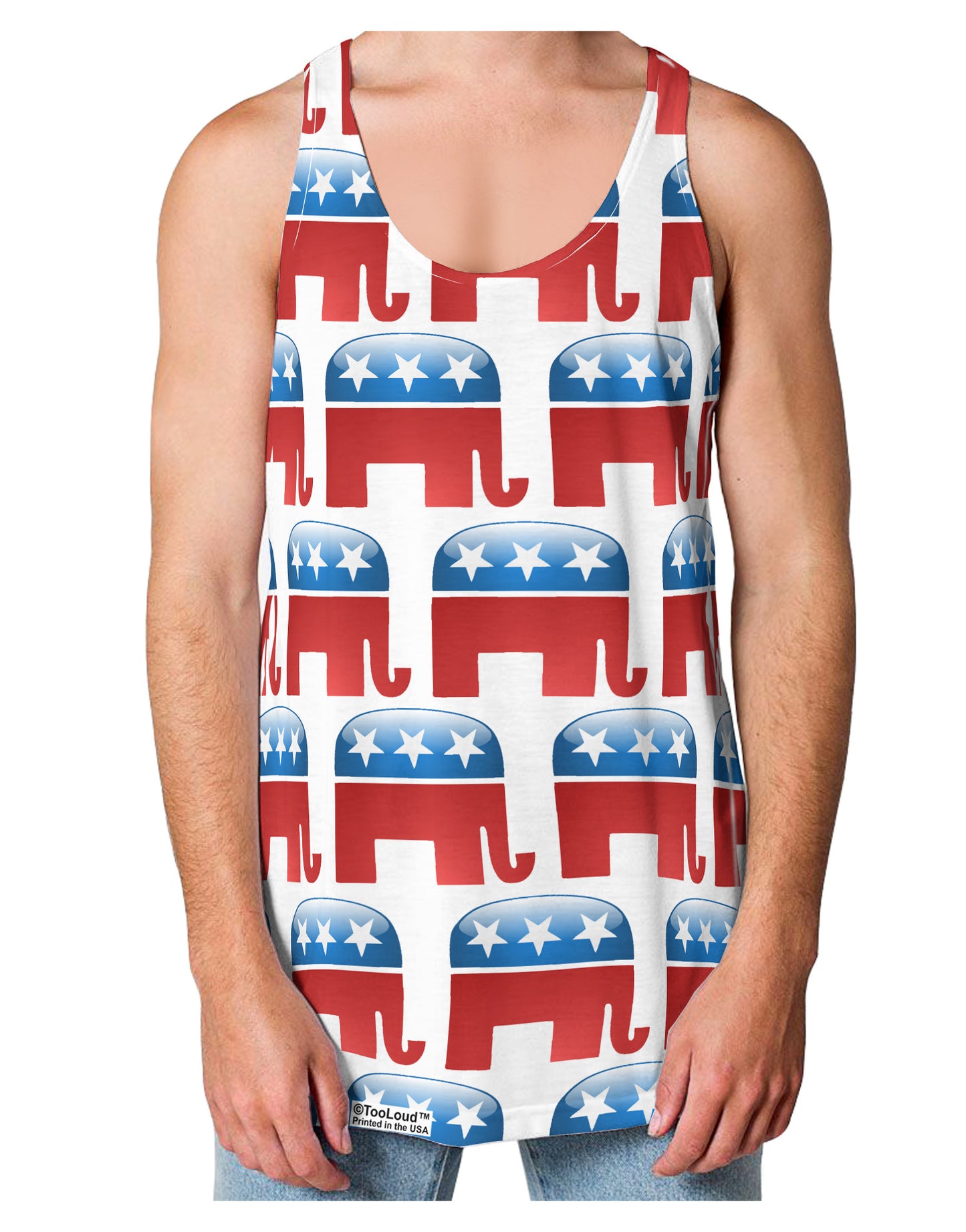 Republican Symbol All Over Loose Tank Top Dual Sided All Over Print-Loose Tank Top-TooLoud-White-Small-Davson Sales