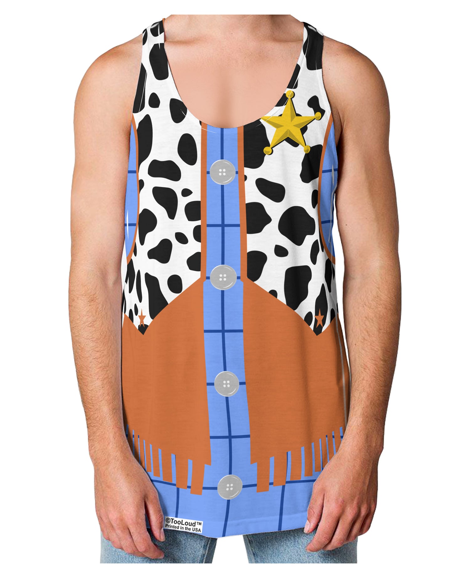 Cowboy Blue AOP Loose Tank Top Dual Sided All Over Print-Loose Tank Top-TooLoud-White-Small-Davson Sales