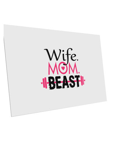Wife Mom Beast 10 Pack of 6x4" Postcards-Postcards-TooLoud-White-Davson Sales