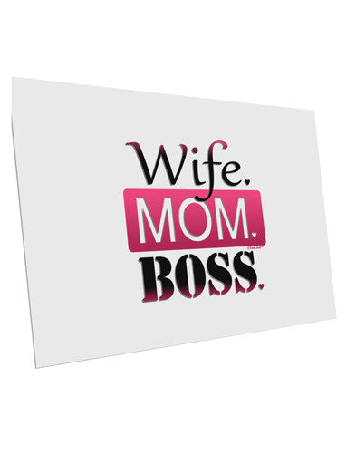 TooLoud Wife Mom Boss 10 Pack of 6x4" Postcards-Postcards-TooLoud-White-Davson Sales