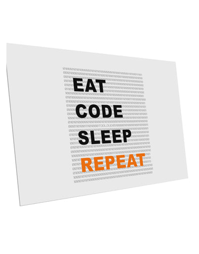 Eat Sleep Code Repeat 10 Pack of 6x4" Postcards by TooLoud-TooLoud-White-Davson Sales