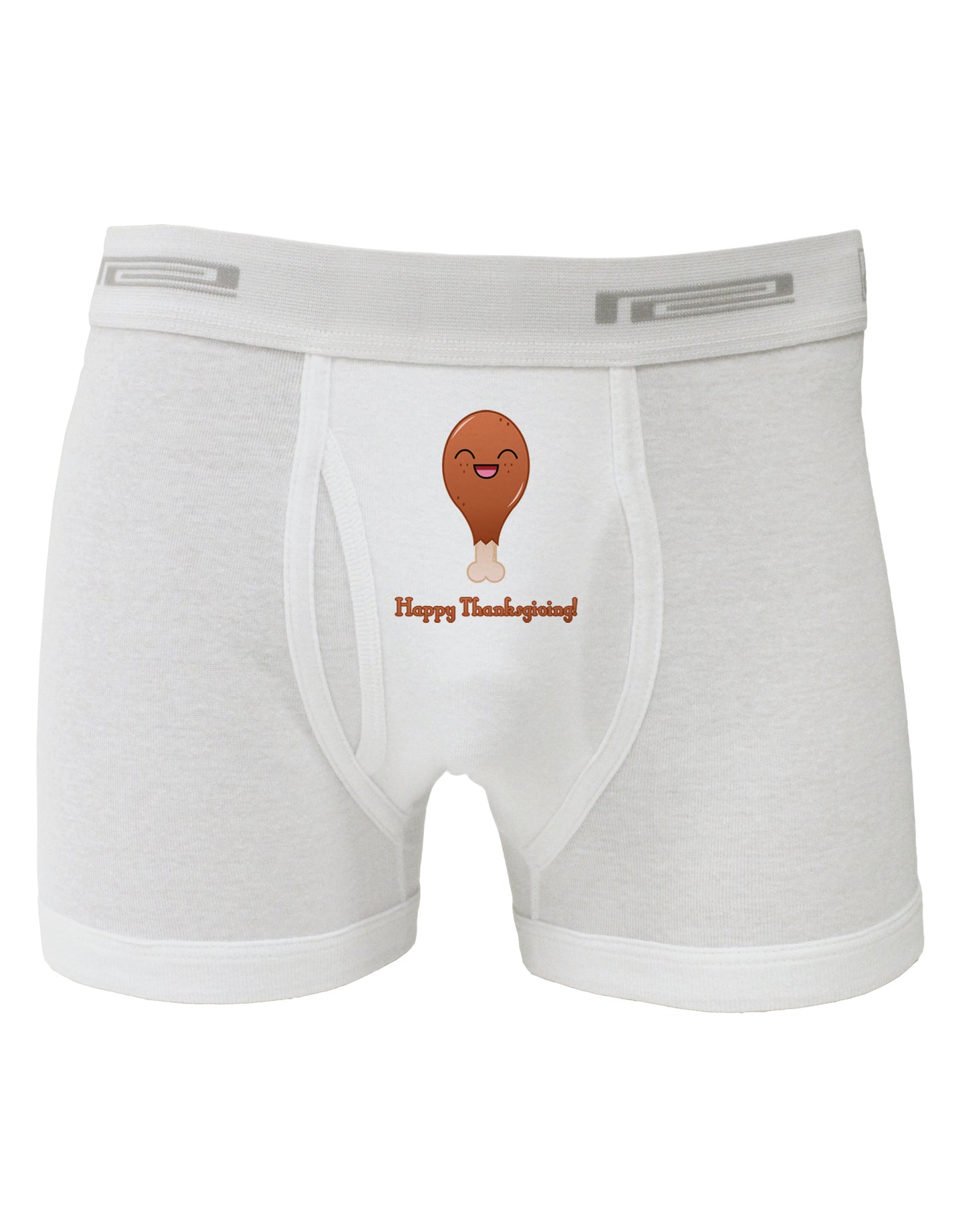 Cute Turkey Leg - Happy Thanksgiving Boxer Briefs-Boxer Briefs-TooLoud-White-Small-Davson Sales