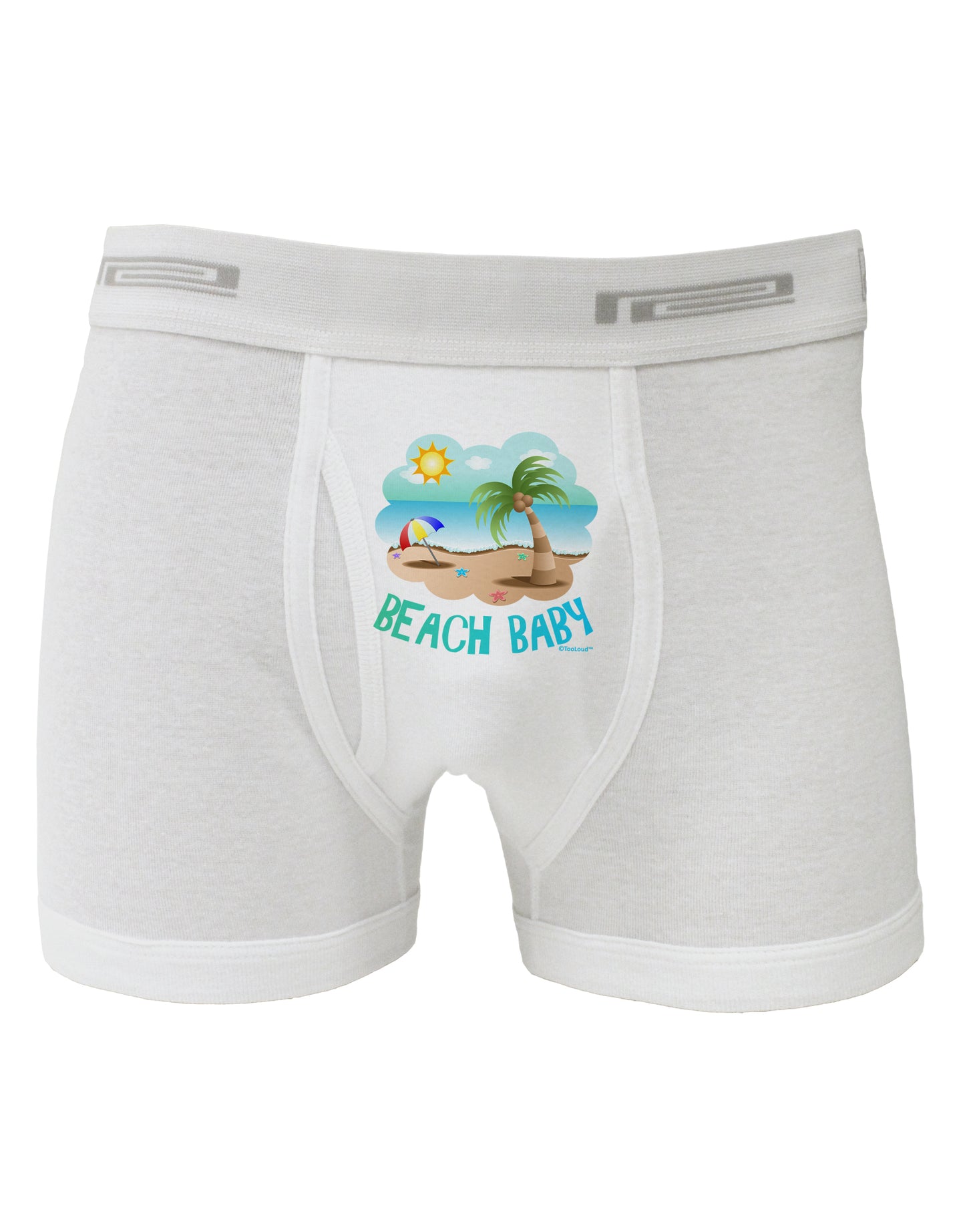 Fun Summer Beach Scene - Beach Baby Boxer Briefs by TooLoud-Boxer Briefs-TooLoud-White-Small-Davson Sales