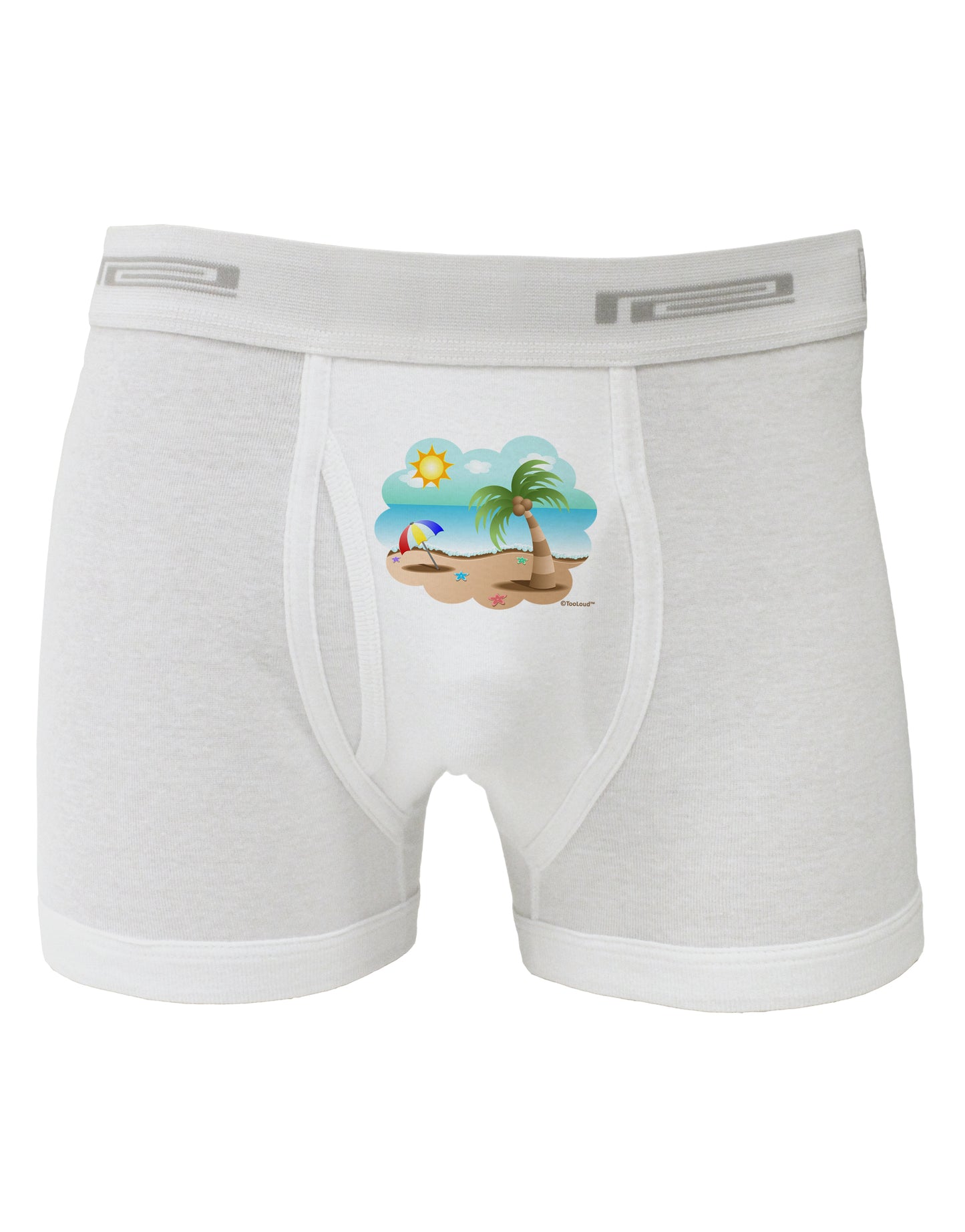 Fun Summer Beach Scene Boxer Briefs by TooLoud-Boxer Briefs-TooLoud-White-Small-Davson Sales