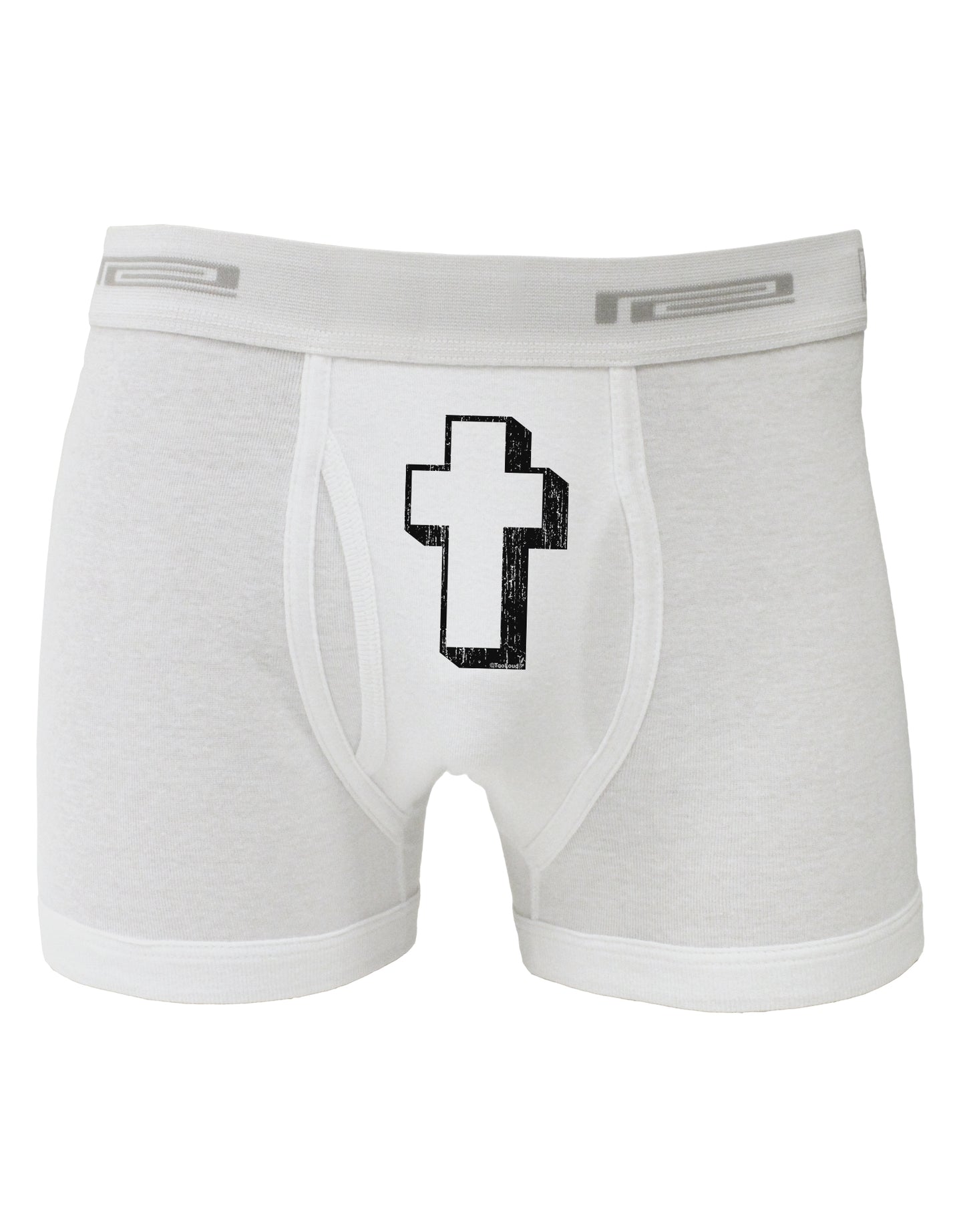 Simple Cross Design Black Distressed Boxer Briefs by TooLoud-Boxer Briefs-TooLoud-White-Small-Davson Sales