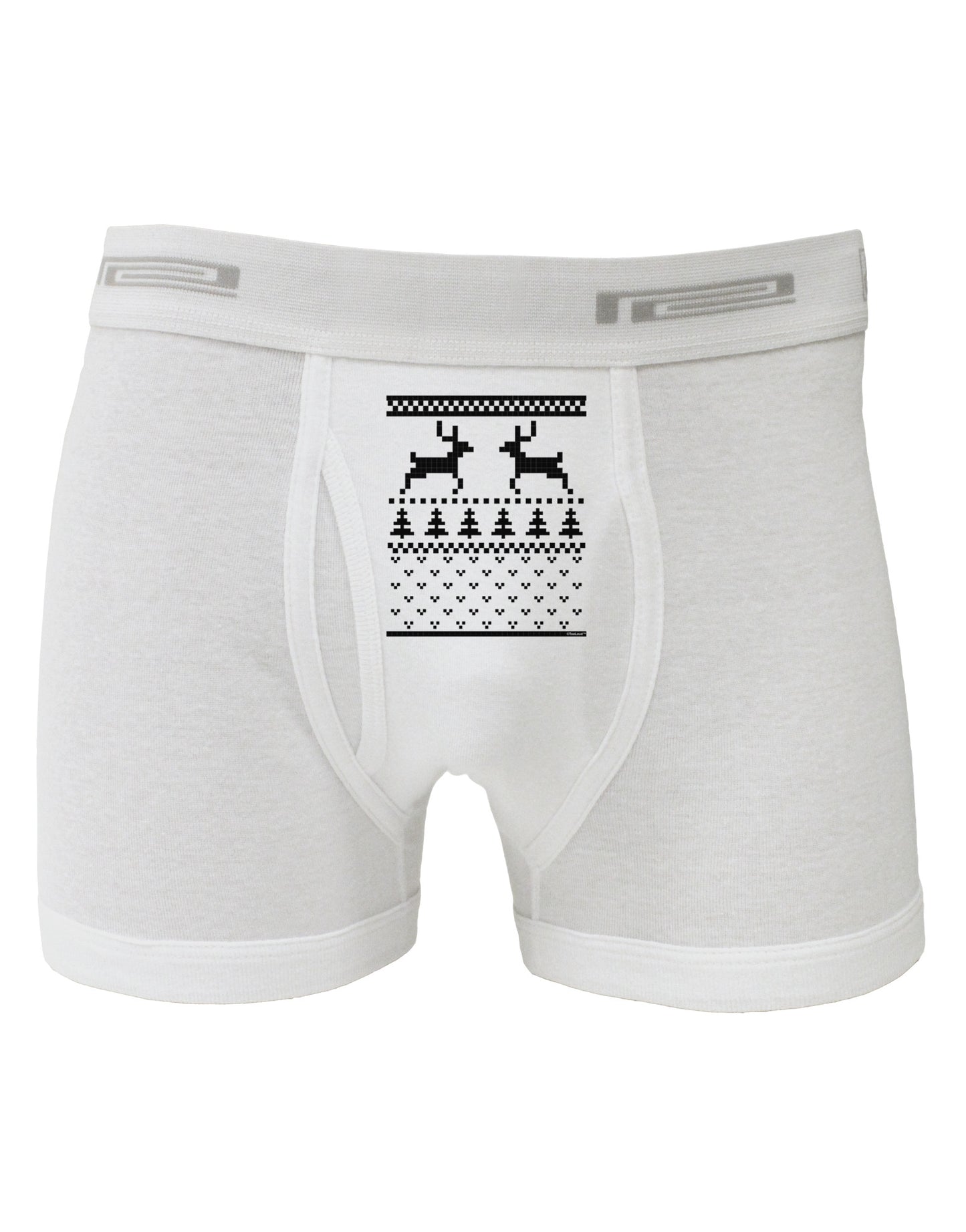 Ugly Christmas Sweater Reindeer Pattern Boxer Briefs-Boxer Briefs-TooLoud-White-Small-Davson Sales
