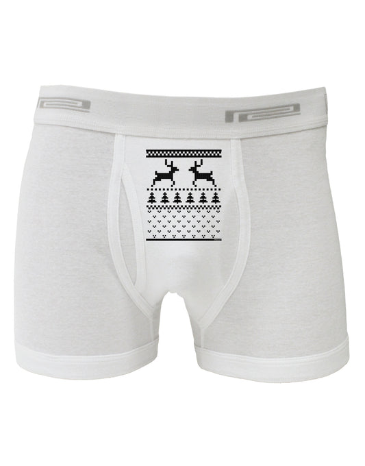 Ugly Christmas Sweater Reindeer Pattern Boxer Briefs-Boxer Briefs-TooLoud-White-Small-Davson Sales