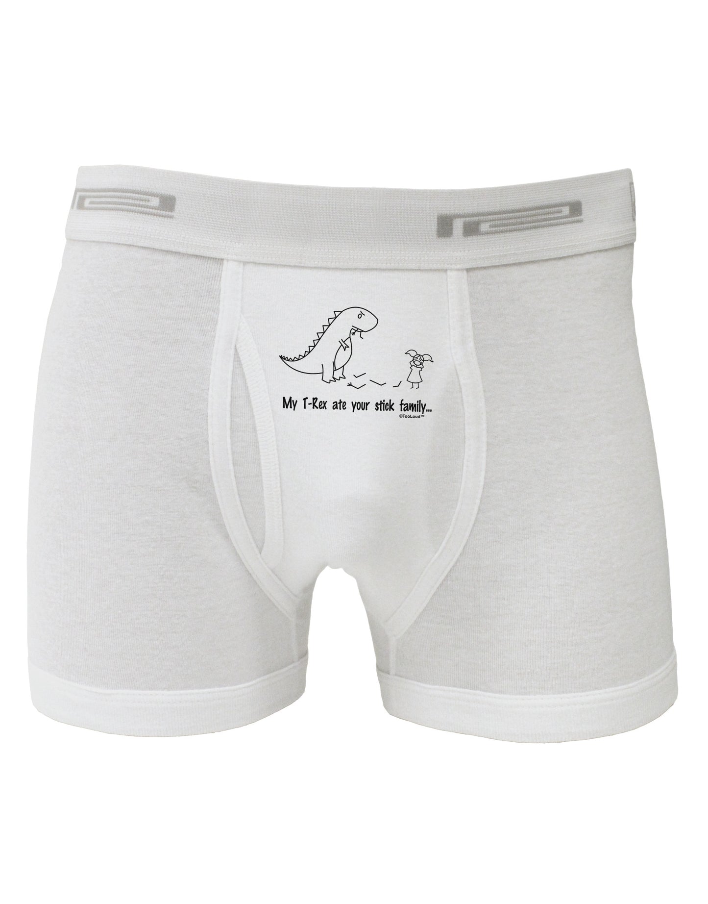 My T-Rex Ate Your Stick Family - Line Boxer Briefs by TooLoud-Boxer Briefs-TooLoud-White-Small-Davson Sales