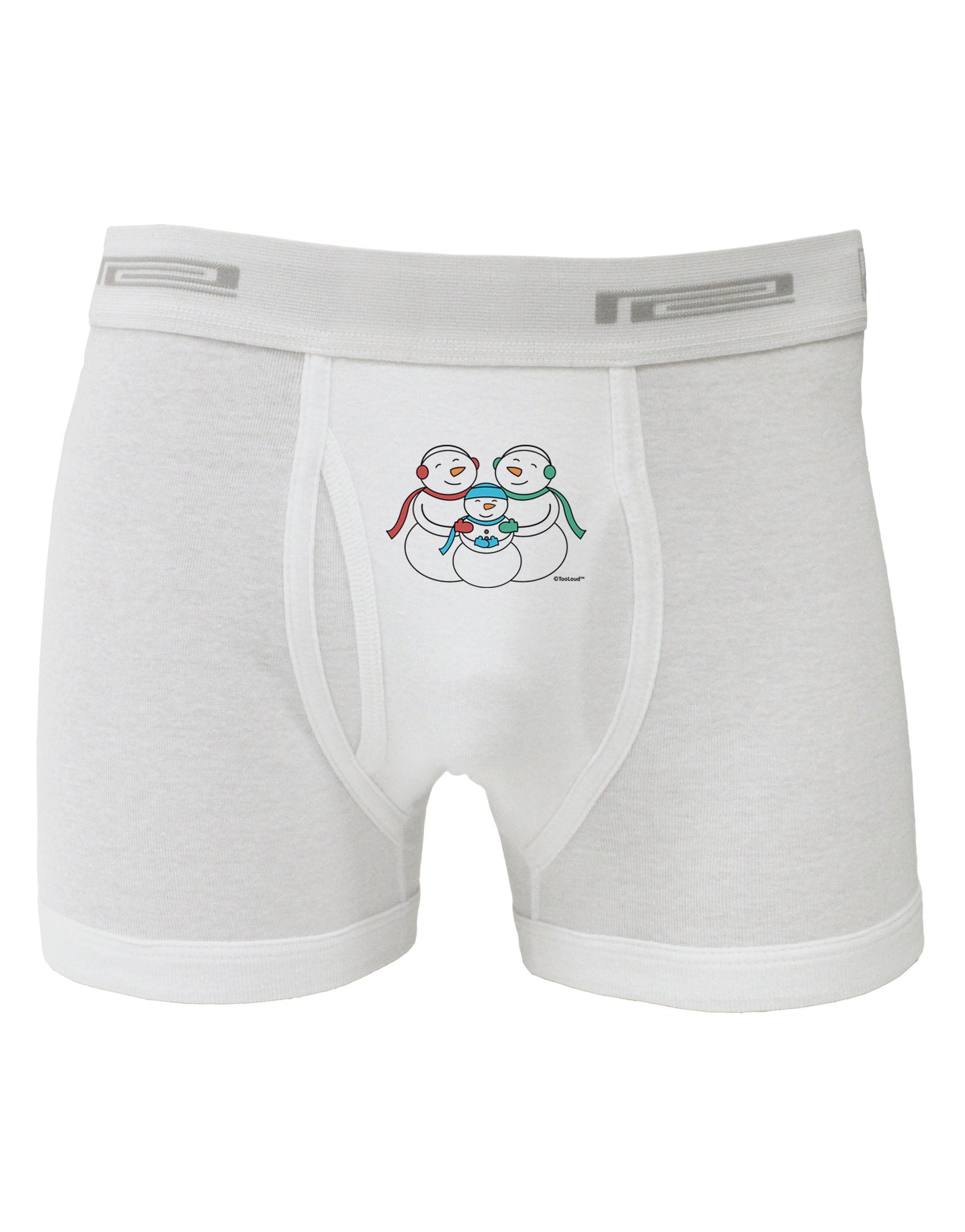 Cute Snowman Family with Boy Boxer Briefs by TooLoud-Boxer Briefs-TooLoud-White-Small-Davson Sales