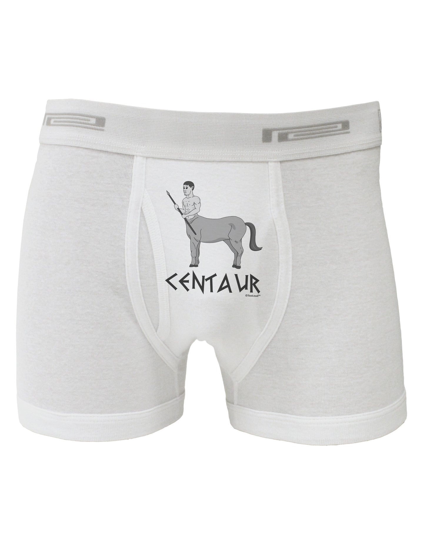 Greek Mythology Centaur Design - Grayscale - Text Boxer Briefs by TooLoud-Boxer Briefs-TooLoud-White-Small-Davson Sales