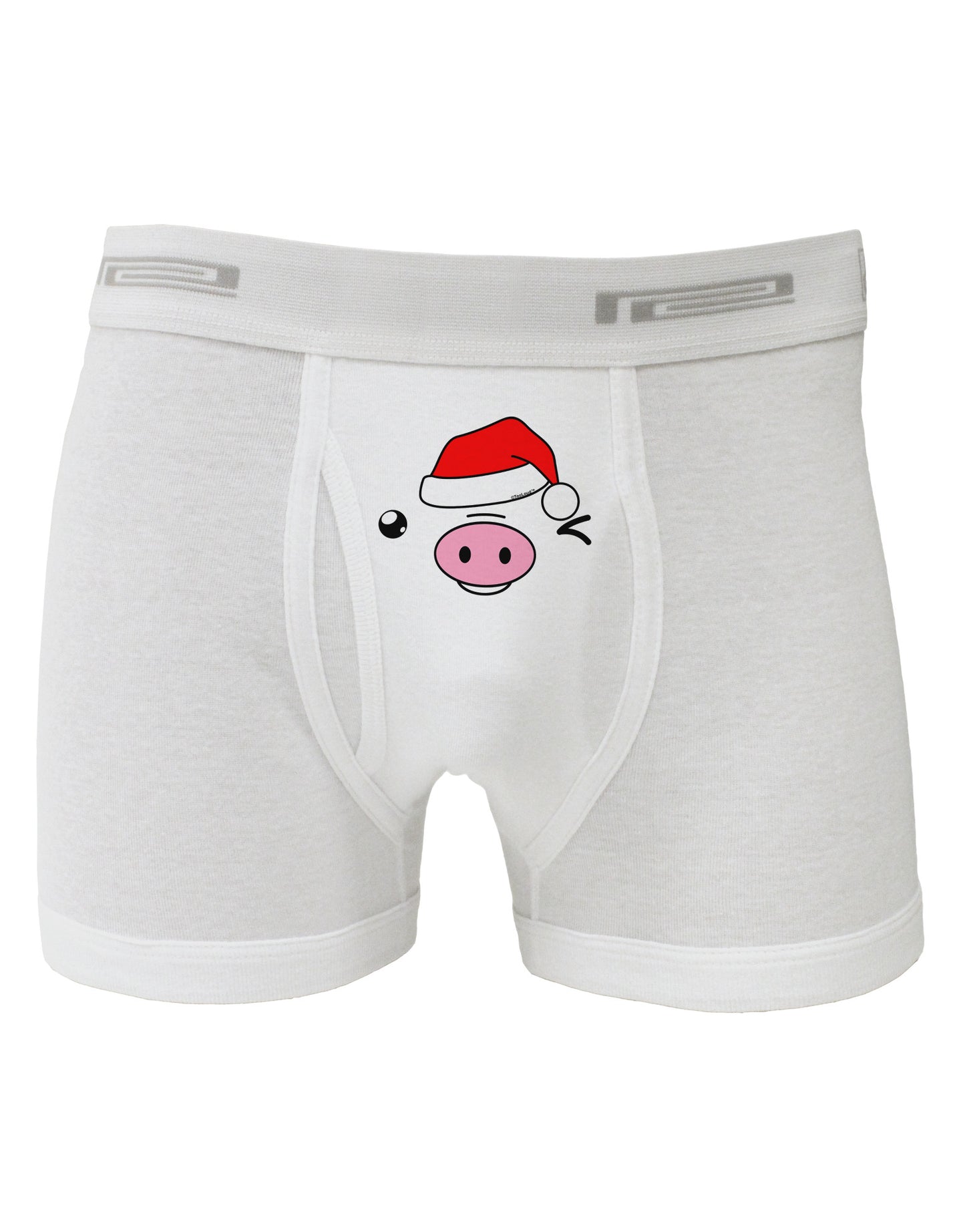 Kyu-T Face Oinkz Santa Hat Boy Pig Boxer Briefs-Boxer Briefs-TooLoud-White-Small-Davson Sales