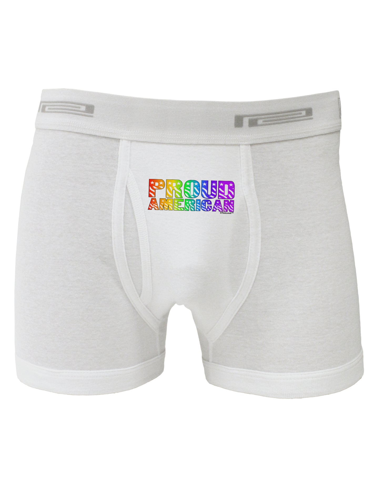 Proud American Rainbow Text Boxer Briefs by TooLoud-Boxer Briefs-TooLoud-White-Small-Davson Sales