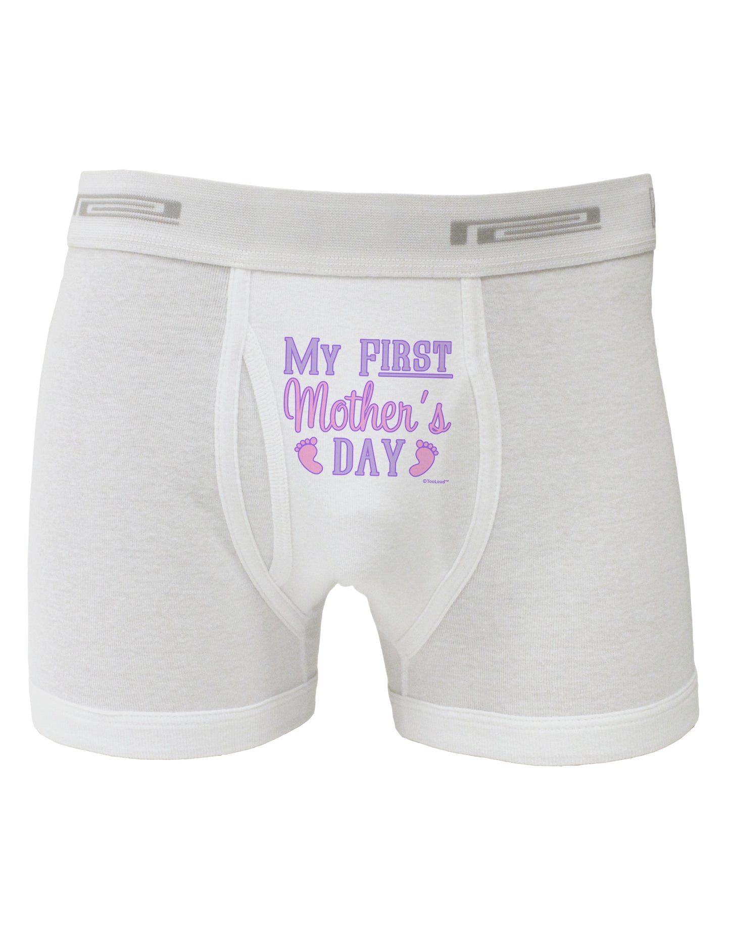 My First Mother's Day - Baby Feet - Pink Boxer Briefs by TooLoud-Boxer Briefs-TooLoud-White-Small-Davson Sales