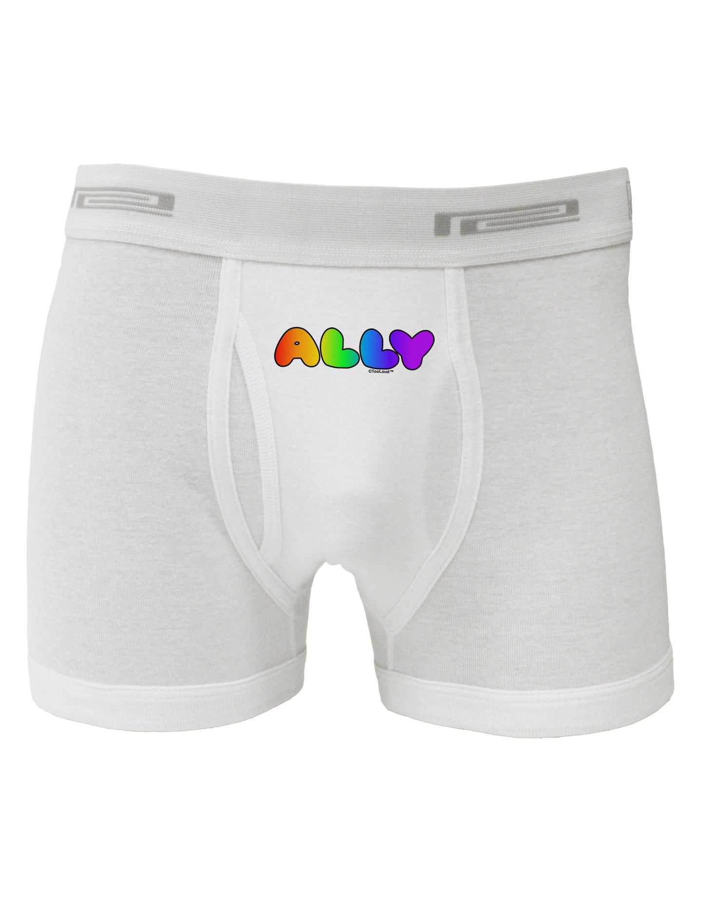 LGBT Ally Rainbow Text Boxer Briefs by TooLoud-Boxer Briefs-TooLoud-White-Small-Davson Sales