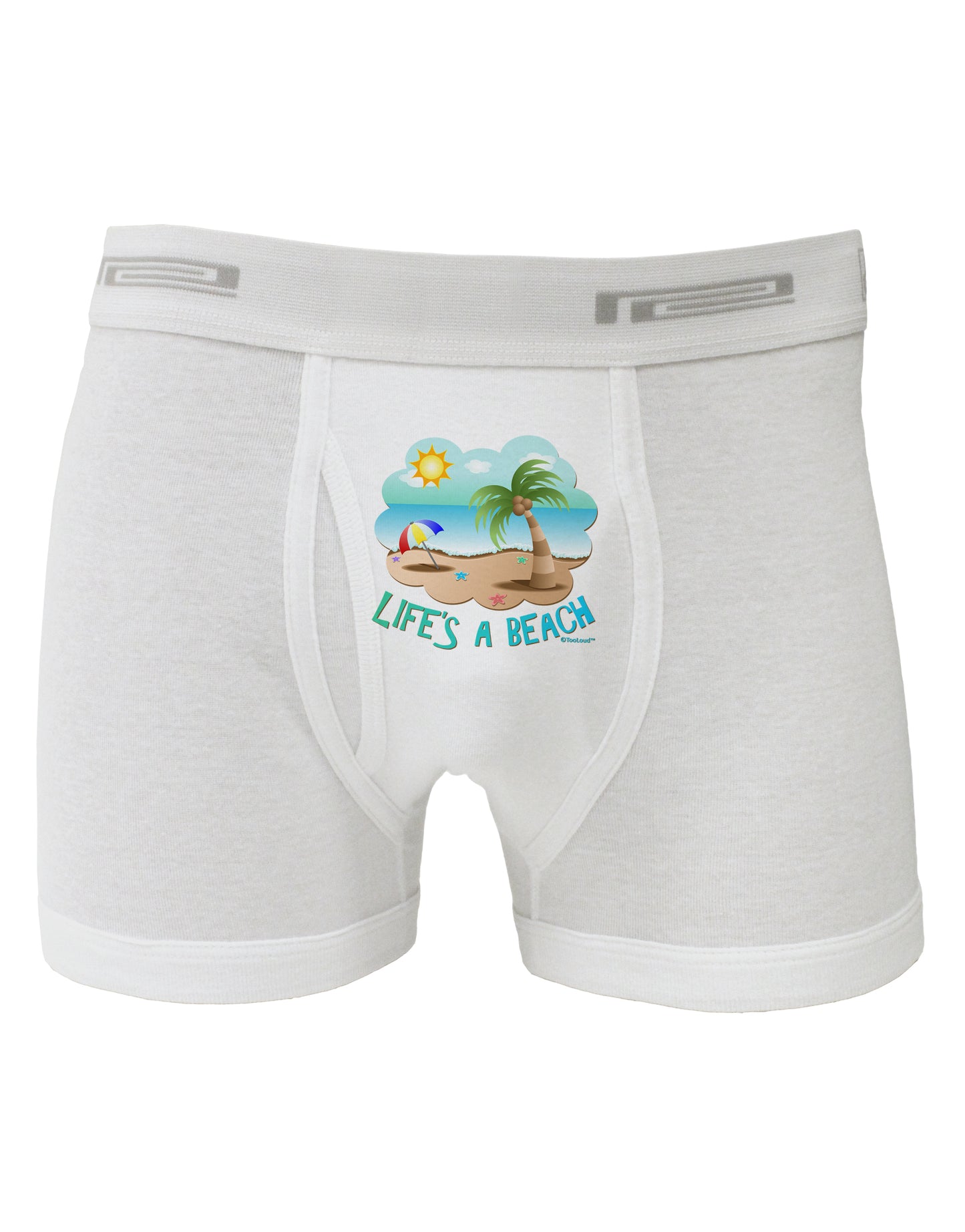 Fun Summer Beach Scene - Life's a Beach Boxer Briefs by TooLoud-Boxer Briefs-TooLoud-White-Small-Davson Sales