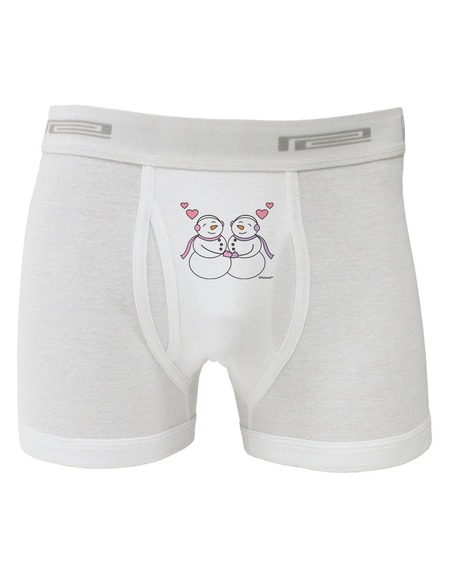 Cute Snowwoman Couple Boxer Briefs by TooLoud-Boxer Briefs-TooLoud-White-Small-Davson Sales