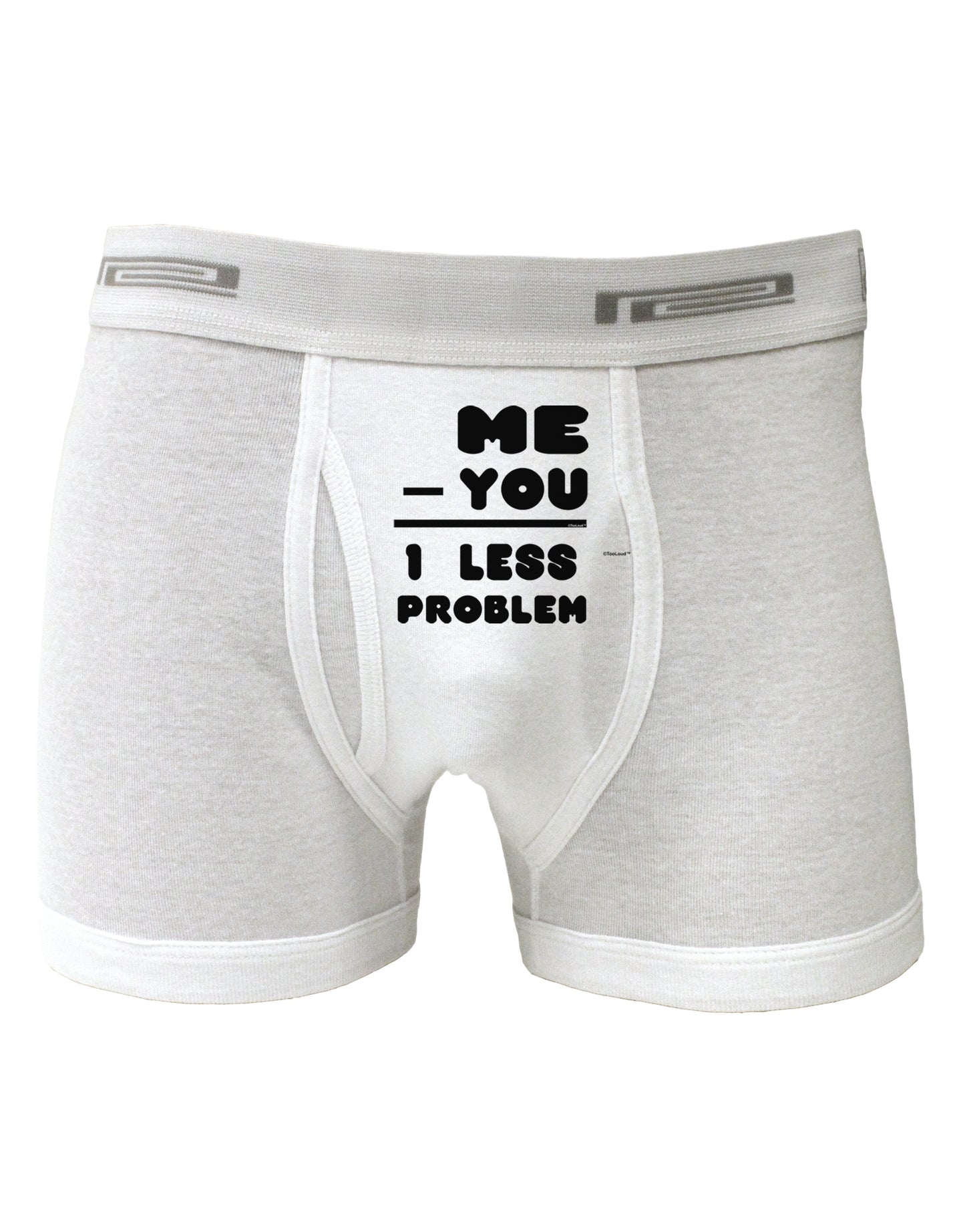 Me - You = 1 Less Problem Boxer Briefs-Boxer Briefs-TooLoud-White-Small-Davson Sales