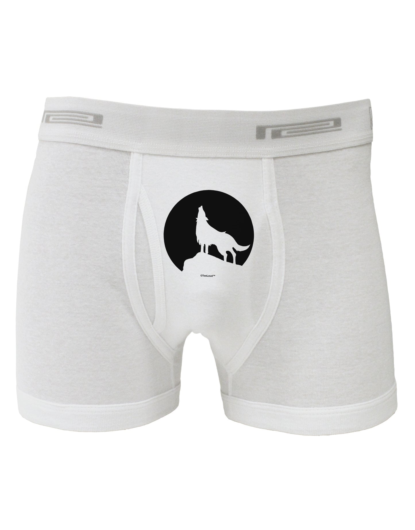 Wolf Howling at the Moon - Design #1 Boxer Briefs by TooLoud-Boxer Briefs-TooLoud-White-Small-Davson Sales