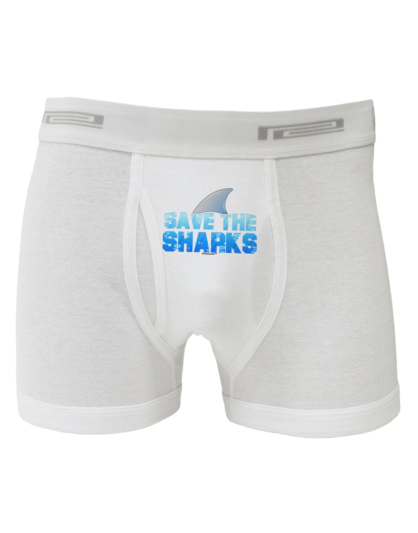 Save The Sharks - Fin Color Boxer Briefs by TooLoud-Boxer Briefs-TooLoud-White-Small-Davson Sales