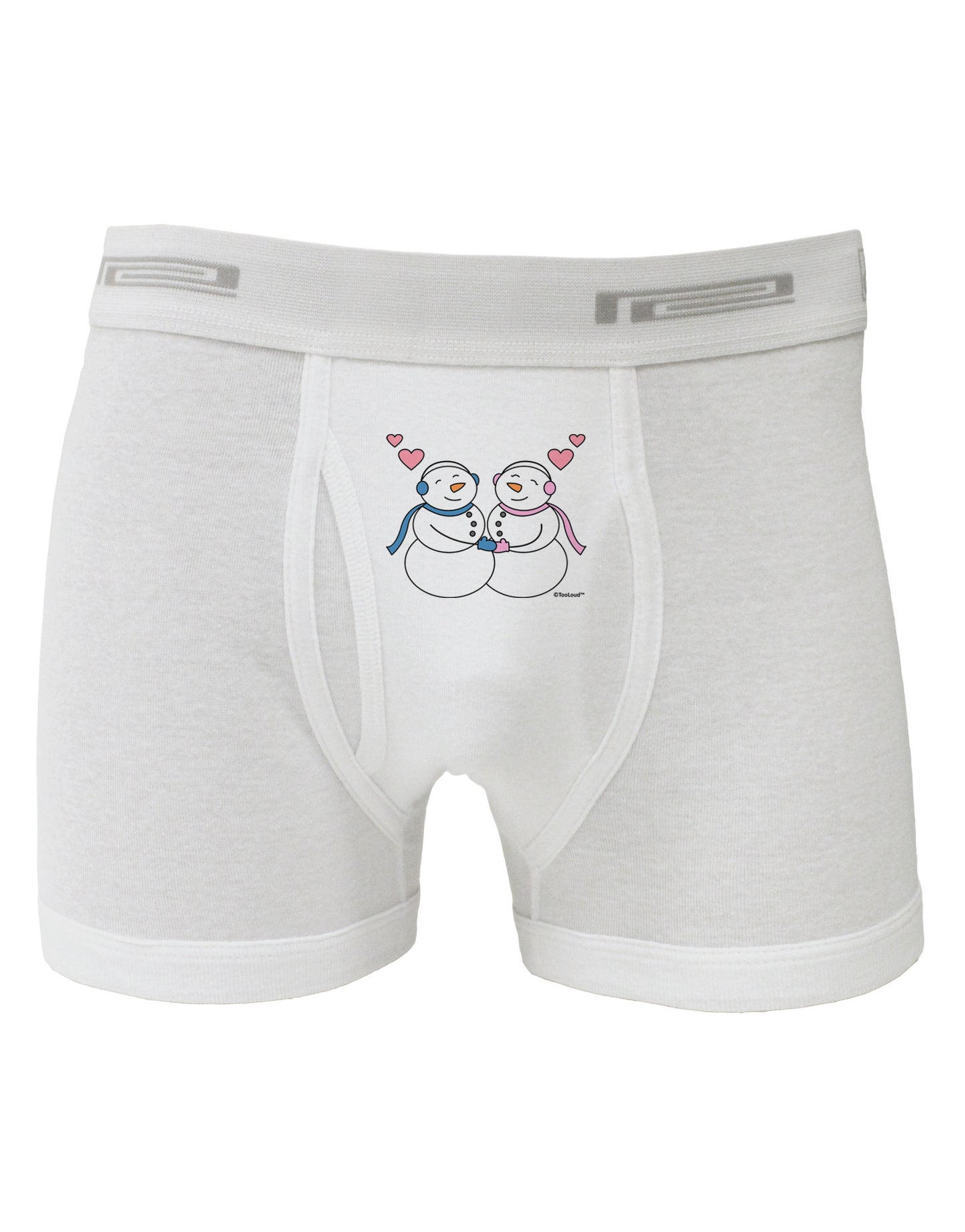 Cute Snowman and Snowwoman Couple Boxer Briefs by TooLoud-Boxer Briefs-TooLoud-White-Small-Davson Sales