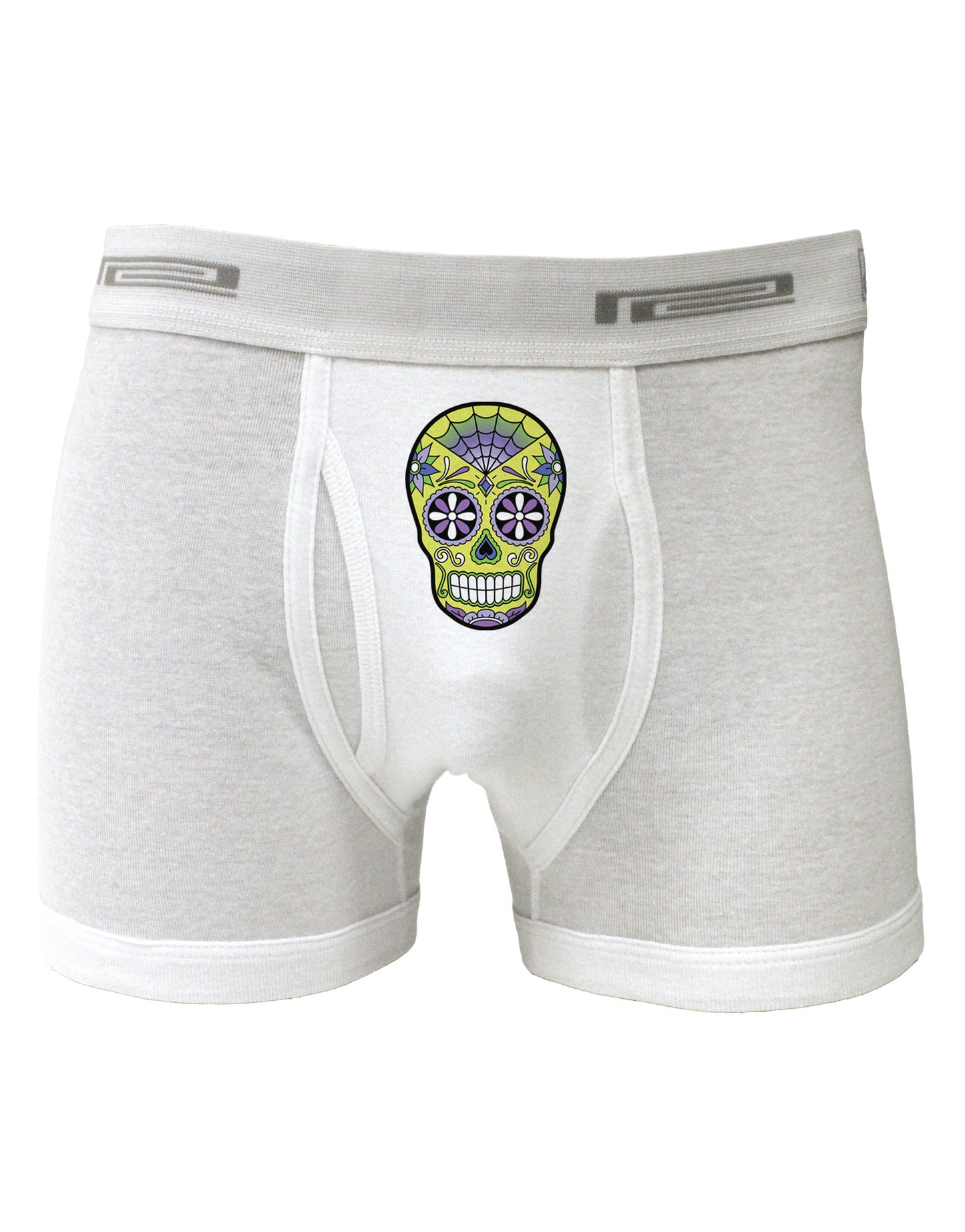 Version 7 Poison Day of the Dead Calavera Boxer Briefs-Boxer Briefs-TooLoud-White-Small-Davson Sales