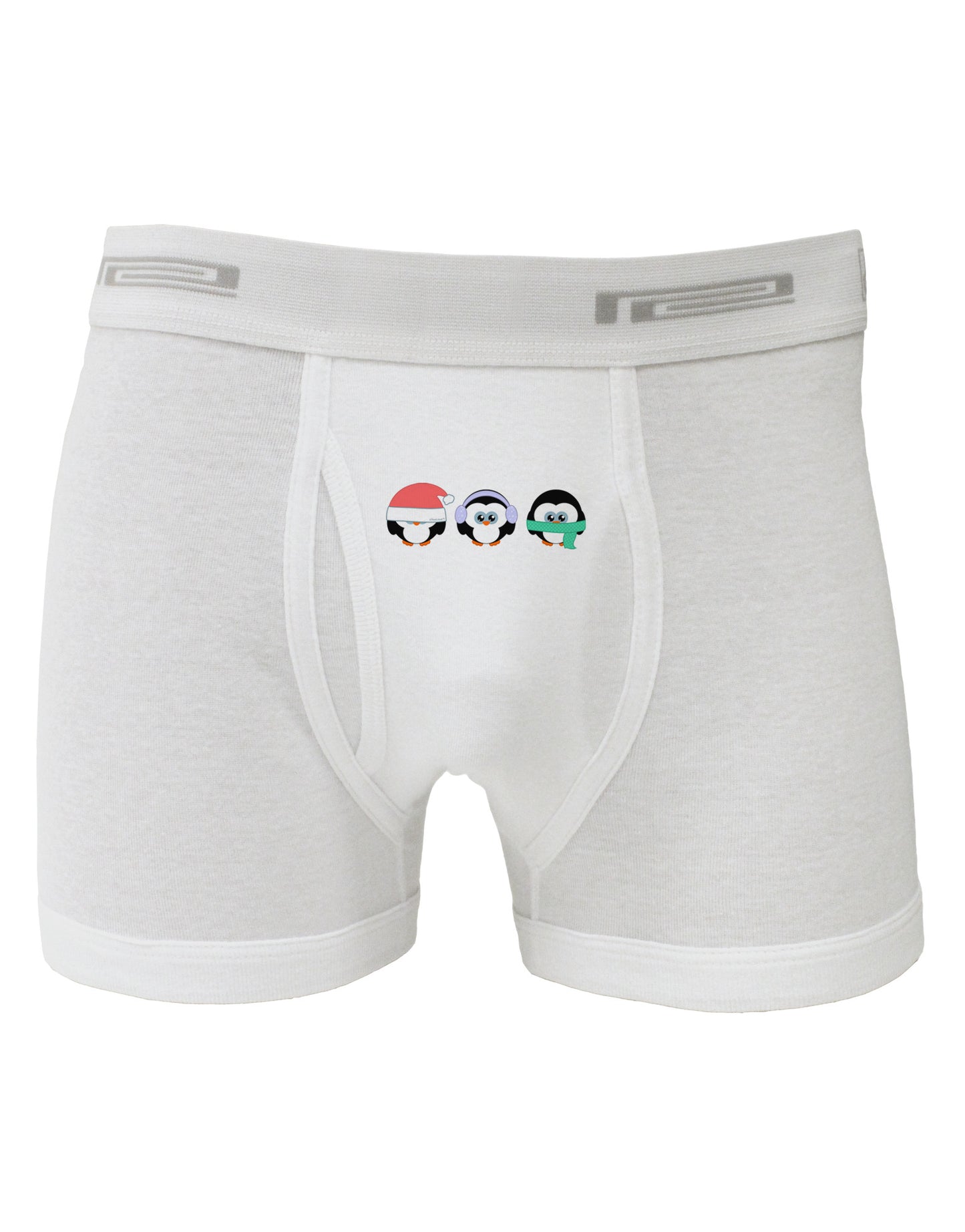 Christmas Penguins See No Evil Hear No Evil Speak No Evil Boxer Briefs-Boxer Briefs-TooLoud-White-Small-Davson Sales